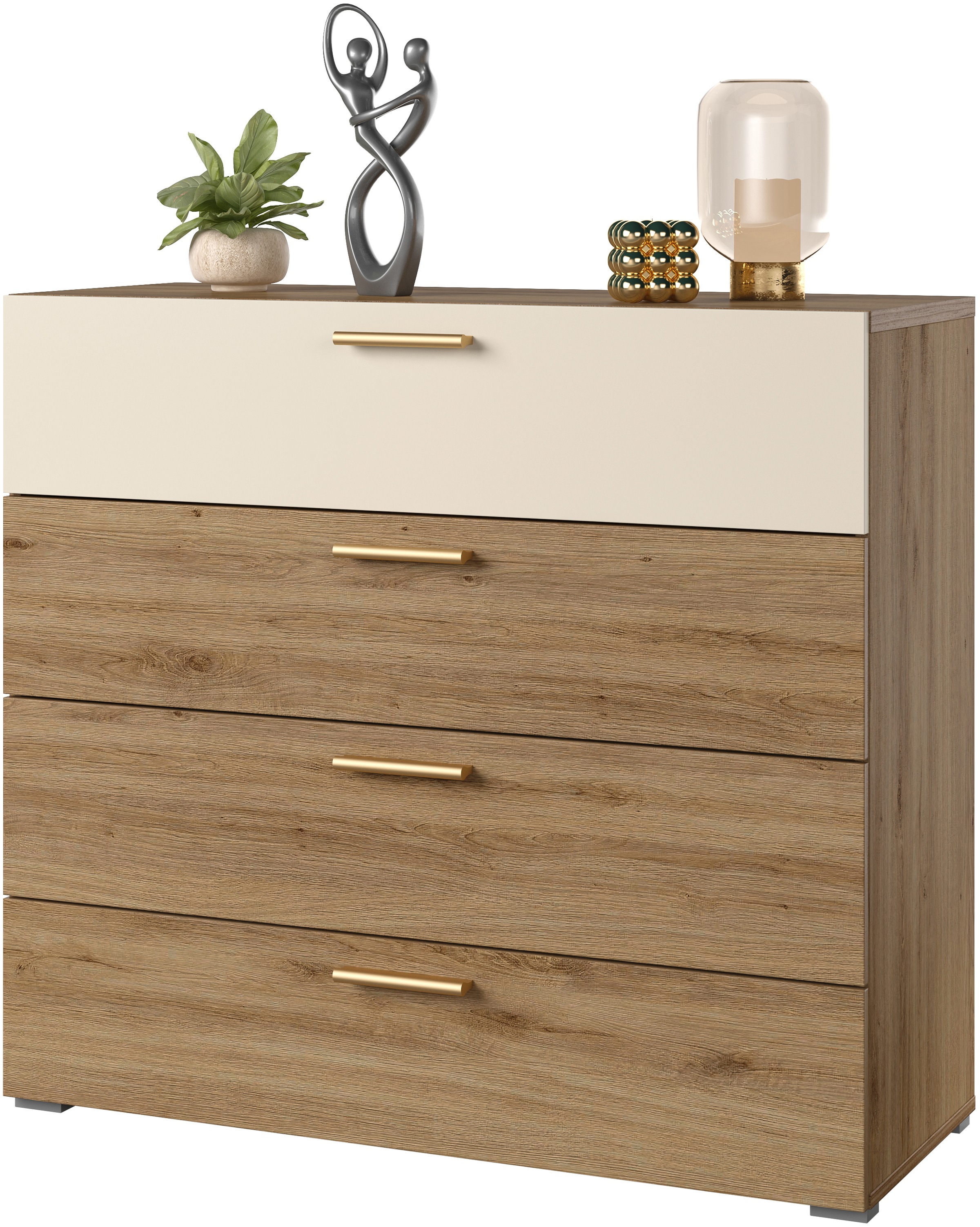 Home affaire Schubkastenkommode "Bitry, Breite 100 cm, Sideboard mit Schubladen, viel Stauraum" Mehrzweckschrank fühlbare Struktur, Holzoptik