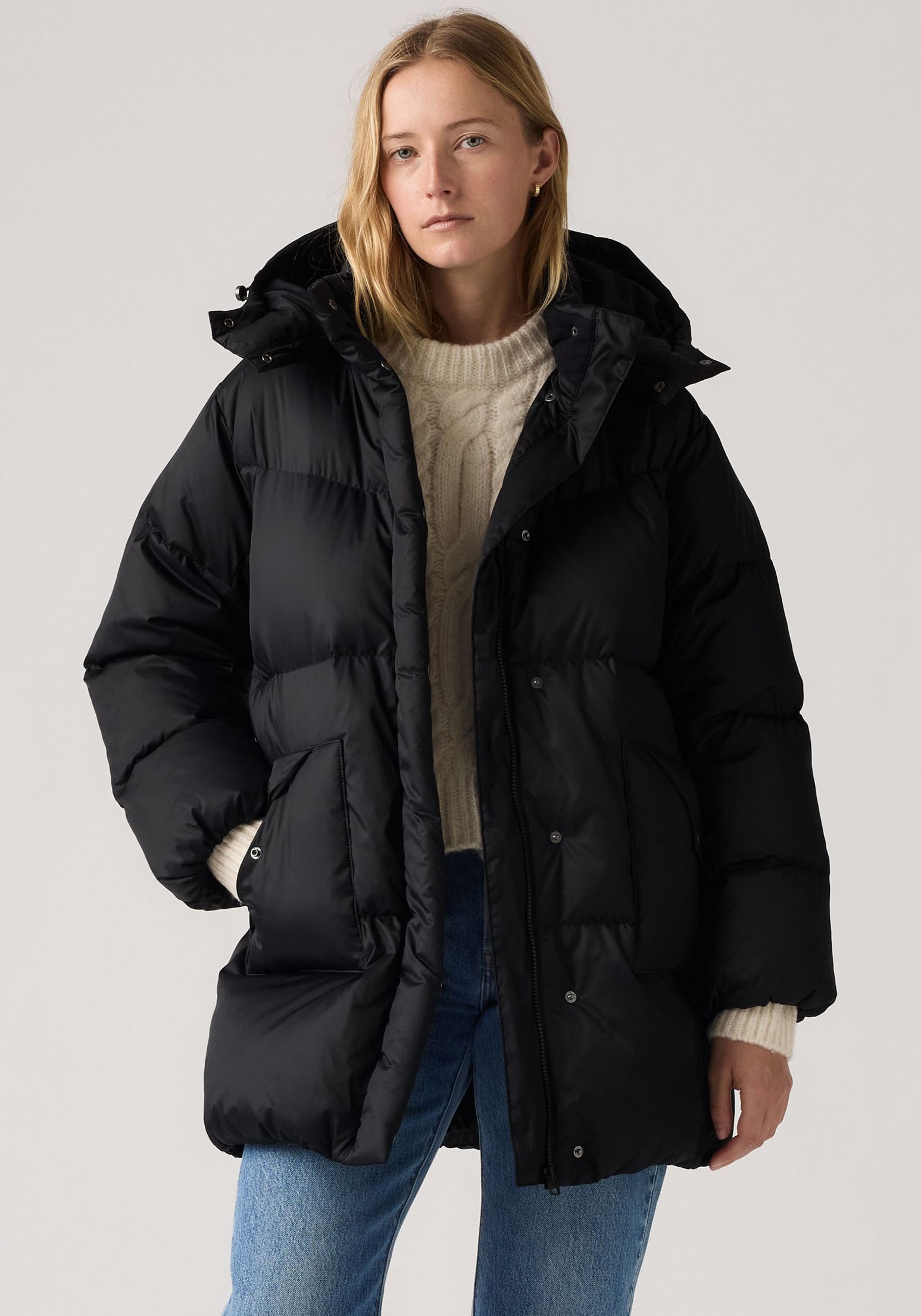 Levi's® Steppjacke »WESTERN BUBBLE MI« Abnehmbare Kapuze
