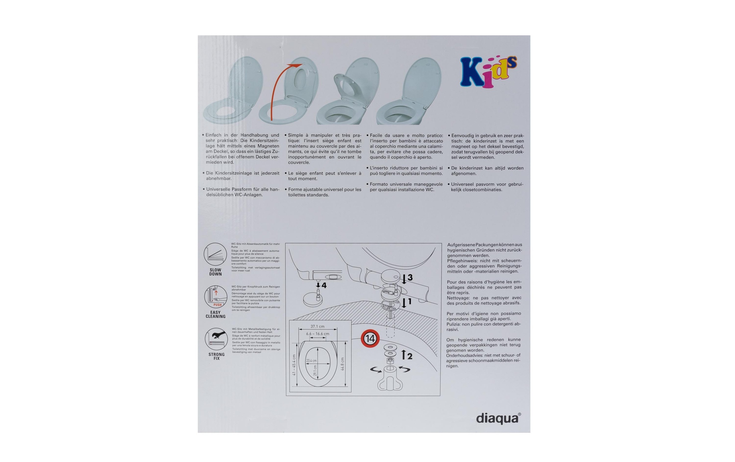 diaqua® WC-Sitz »Tino Family Einlage Kinder, Weiss«