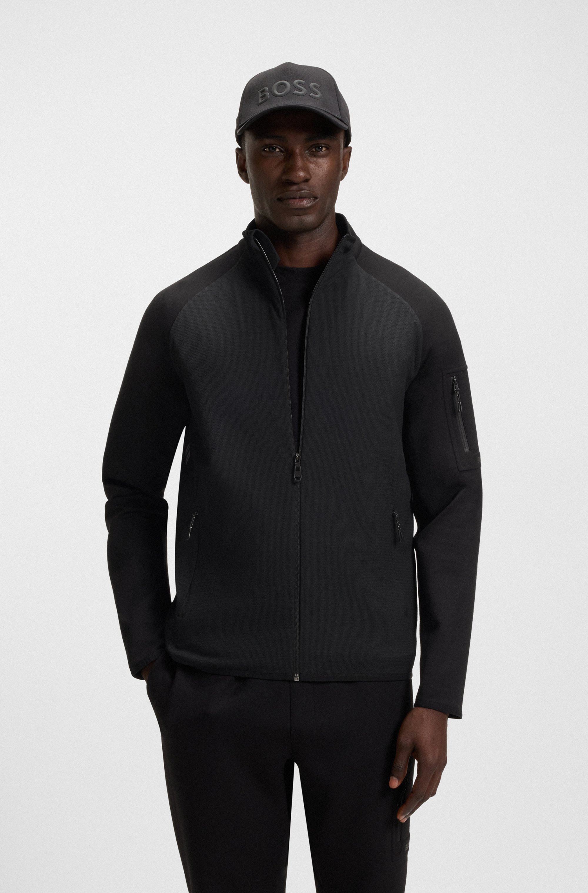 BOSS GREEN Sweatjacke »FZ Urban Tech« mit dekorativen reflektierenden Details