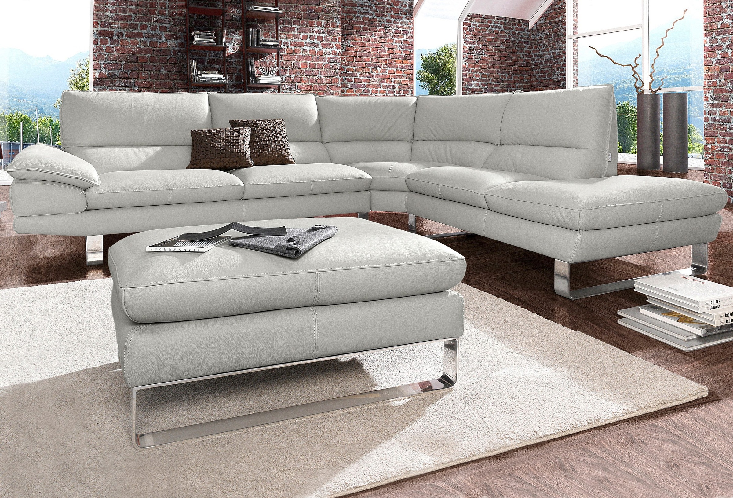 CALIA ITALIA Ecksofa »Dave, italienisches Designsofa mit erstklassigem Sitzkomfort, L-Form«, mit tollen Lederbezügen