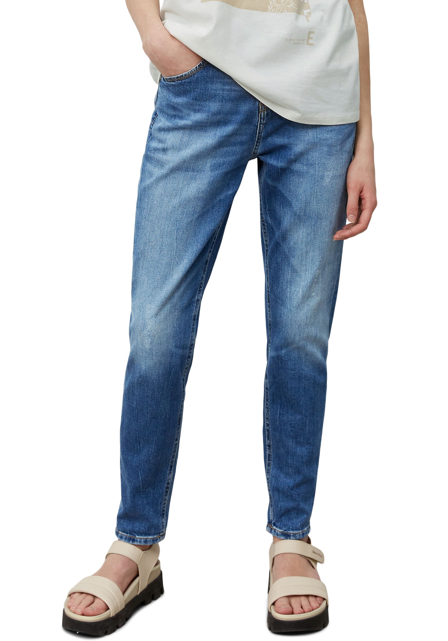 Marc O'Polo DENIM Boyfriend-Jeans »Freja«, in heller Waschung