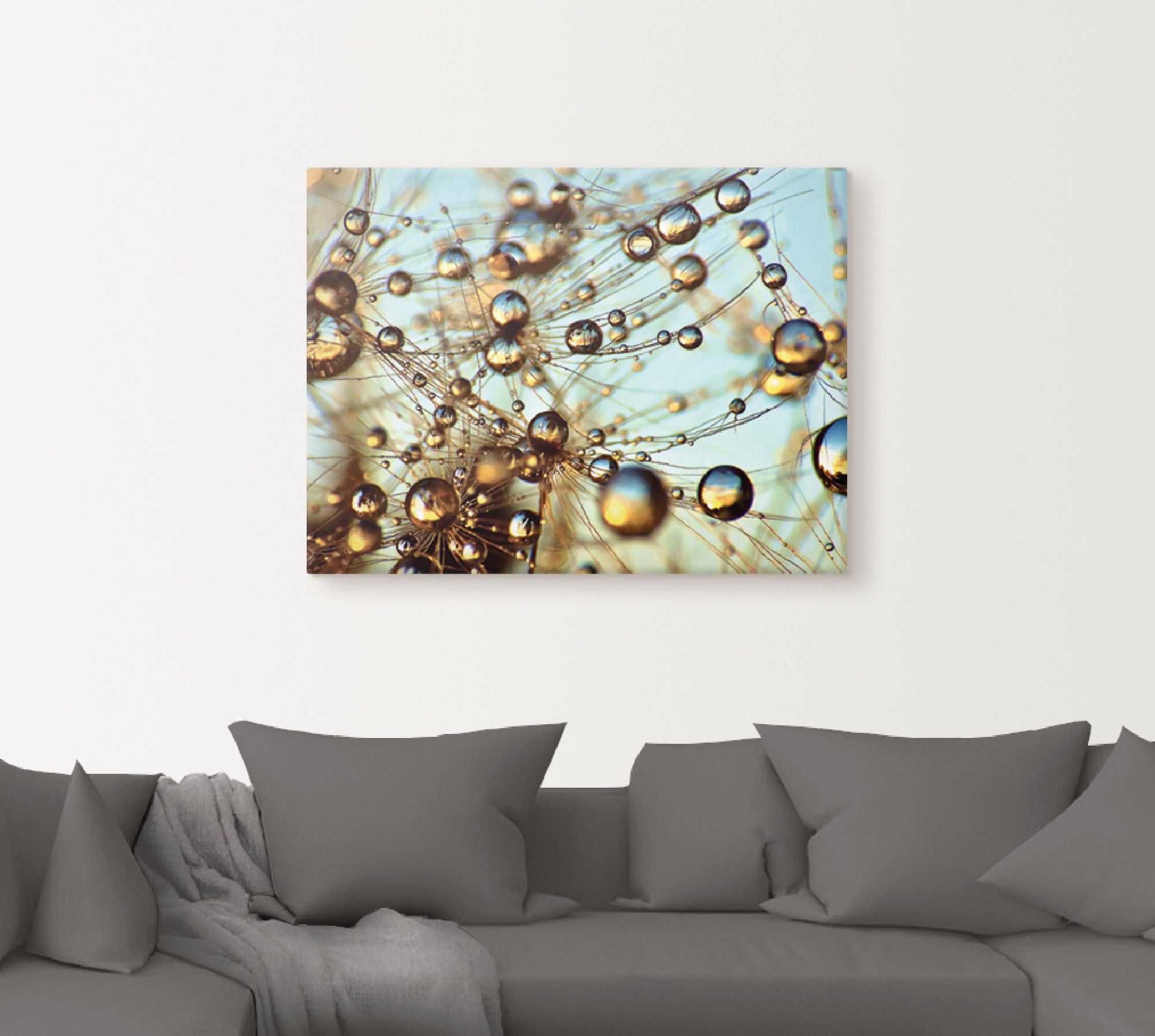 Artland Leinwandbild »Pusteblume tausend Tropfen«, Blumen, (1 St.), auf Keilrahmen gespannt