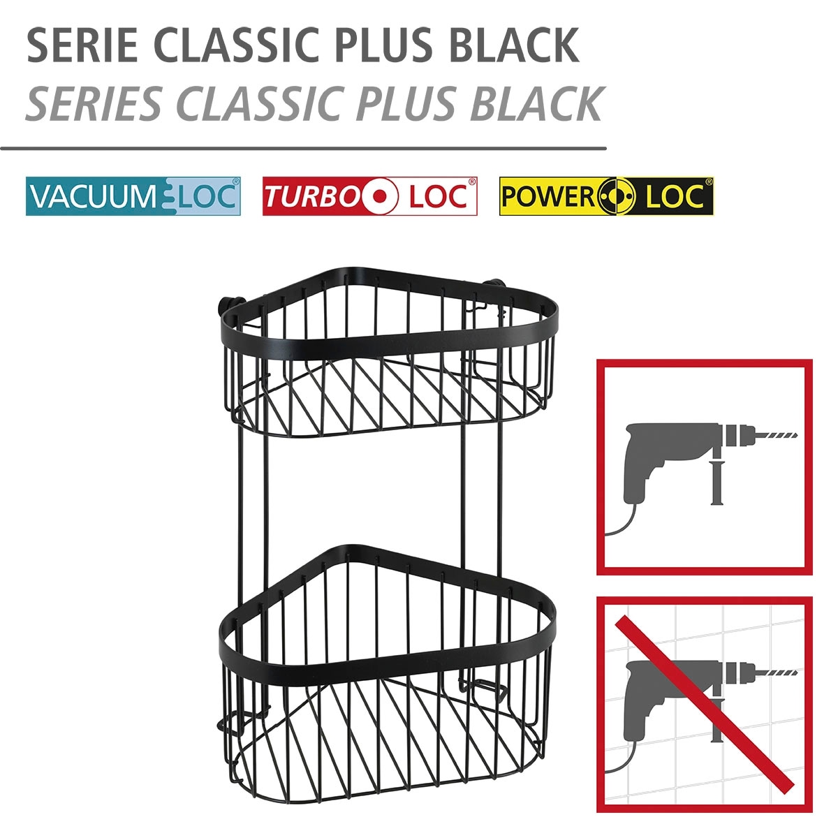 bestellen online Eckregal WENKO Plus »Classic 1 Jelmoli-Versand Black«, Korb | 1 Ablage,