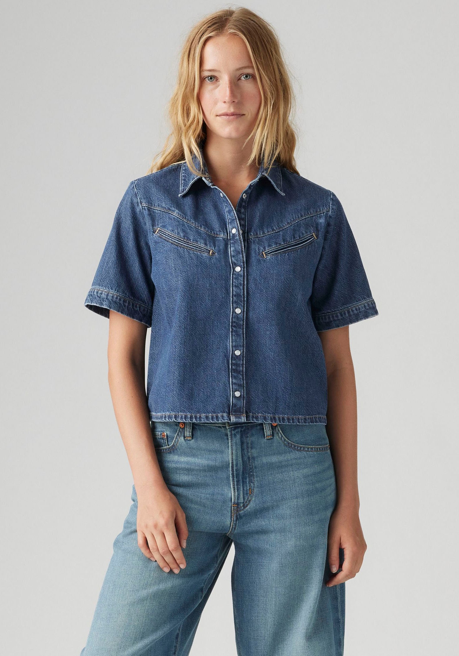 Levi's® Jeansbluse »RINOA« kurz, mit Druckknöpfen