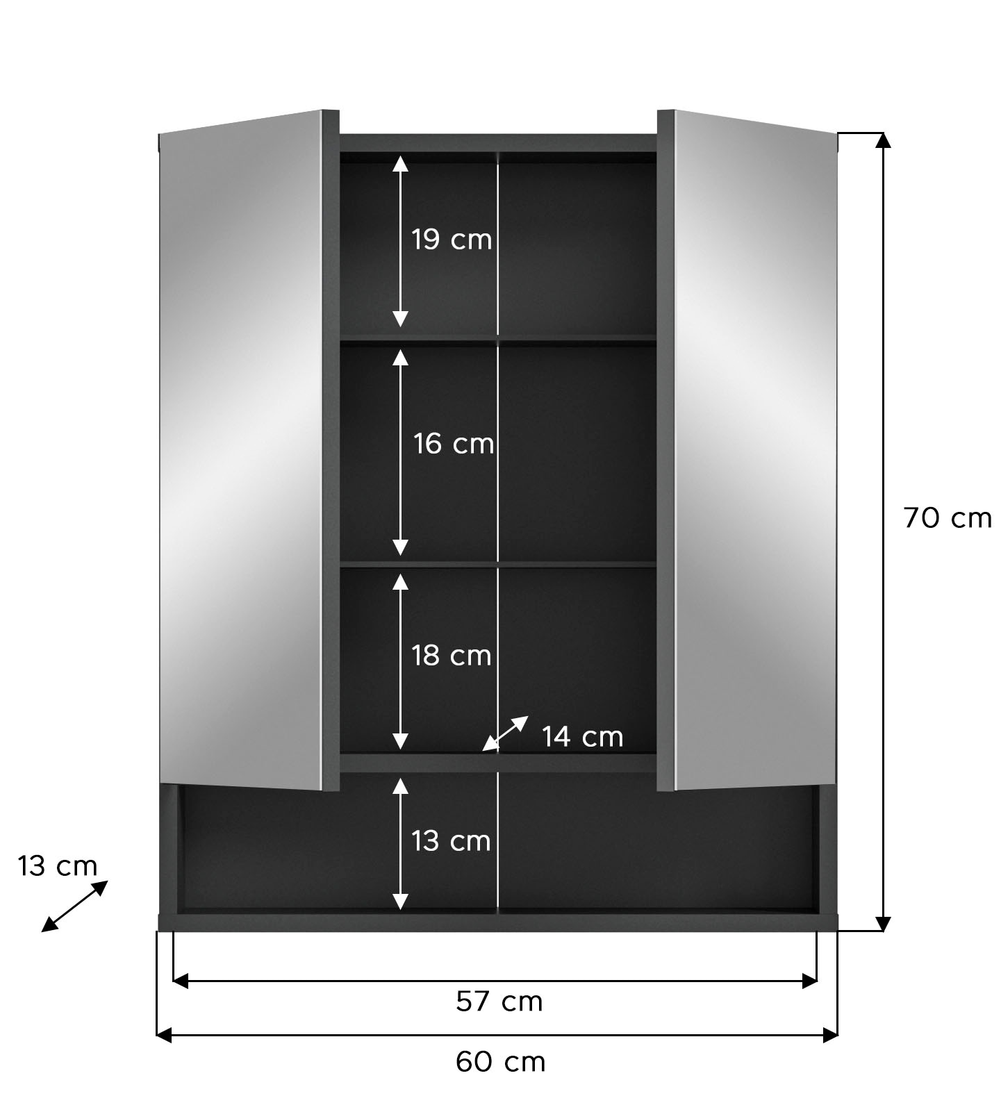 INOSIGN Badmöbel-Set »Jarvi«, (Set, 3 St.), Hochschrank, Spiegelschrank und Waschbeckenunterschrank