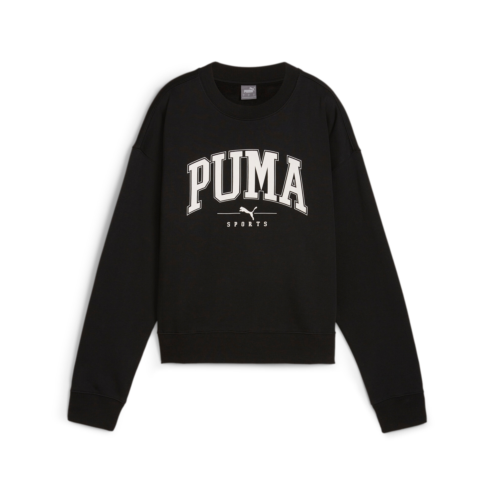 PUMA Sweatshirt »SQUAD CREW FL«, im sportlichen Stil, mit Print-Applikation, aus Baumwollmischung