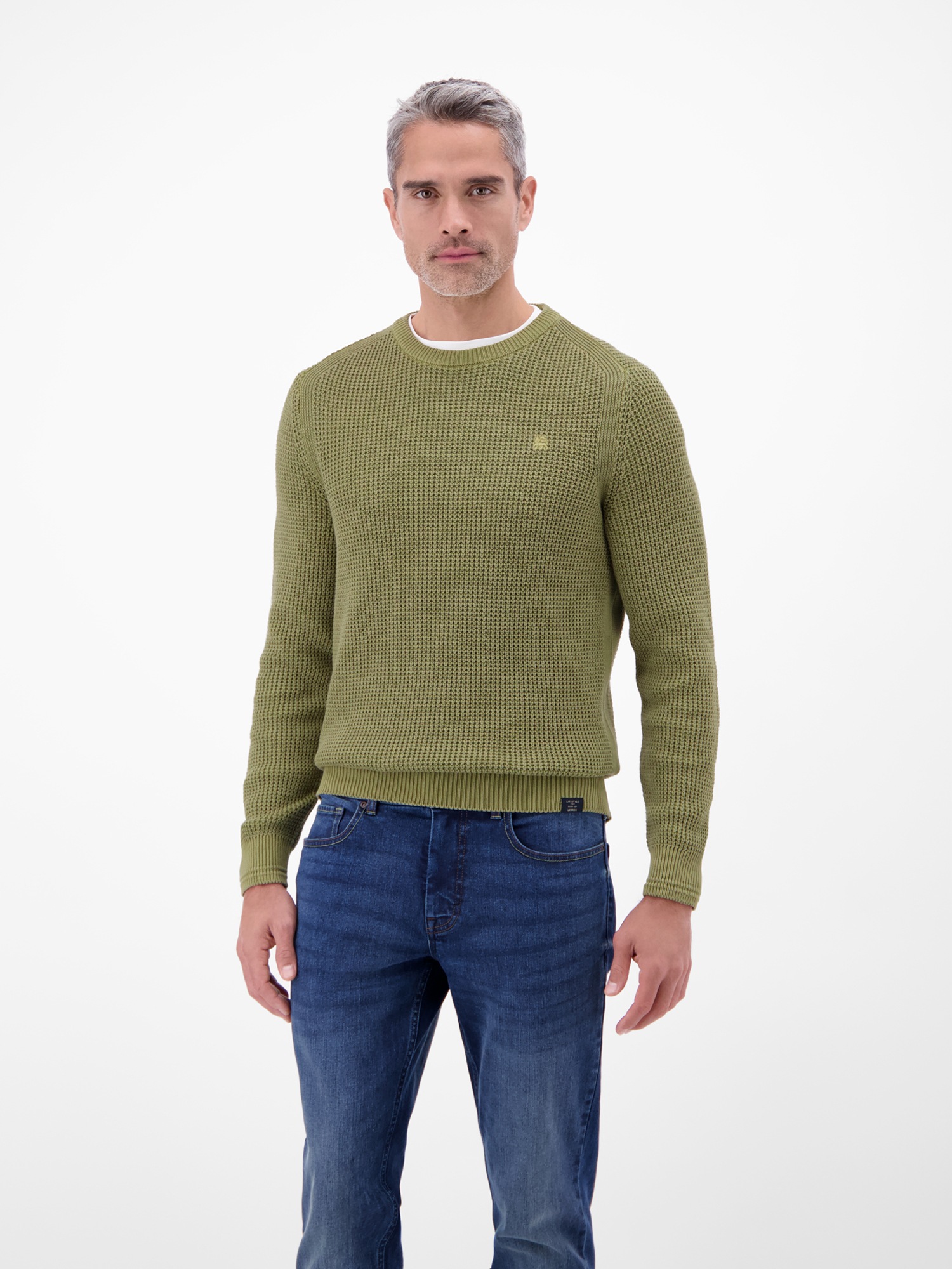 LERROS Strickpullover "Herren Crewneck-Stricker in Strukturqualität"