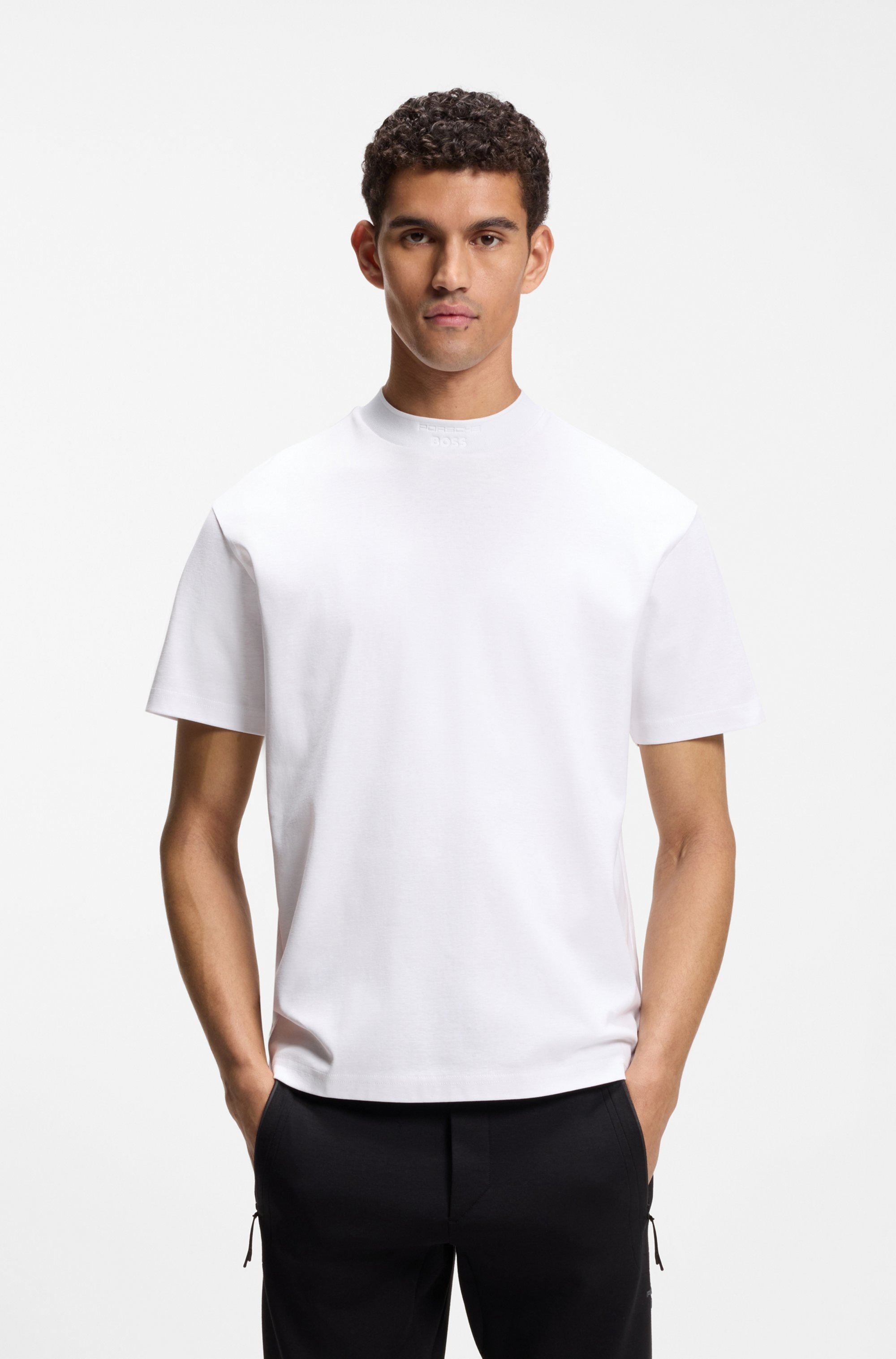 BOSS GREEN Stehkragenshirt "Porsche Spirit 70 Capsule Collection" Premium Herrenmode Limited