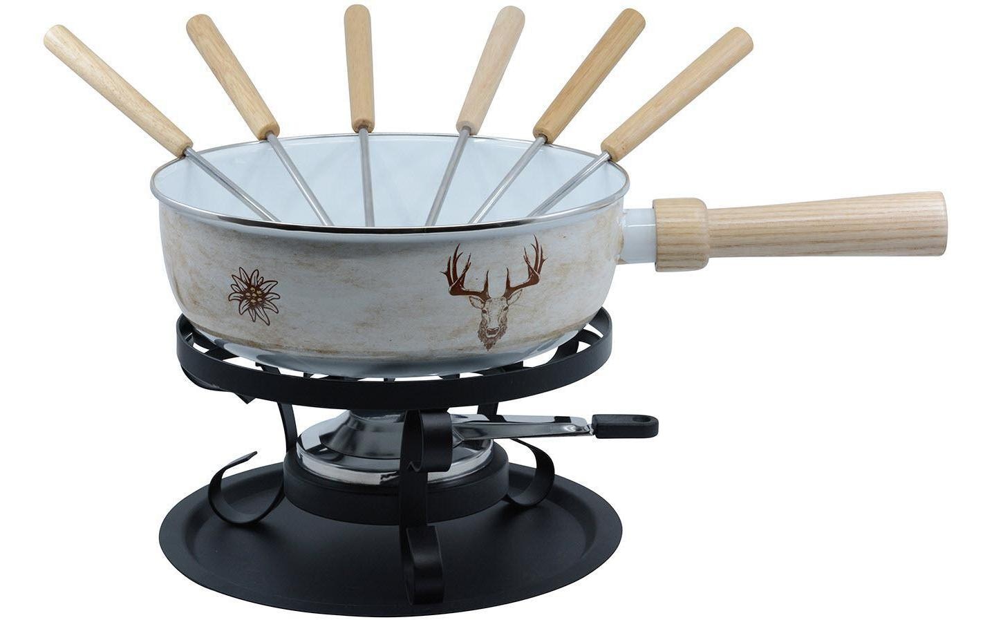 Kadastar Fondue »Kadastar Käsefondue-Set Emaille Hirsch, Retro, 9-teilig«