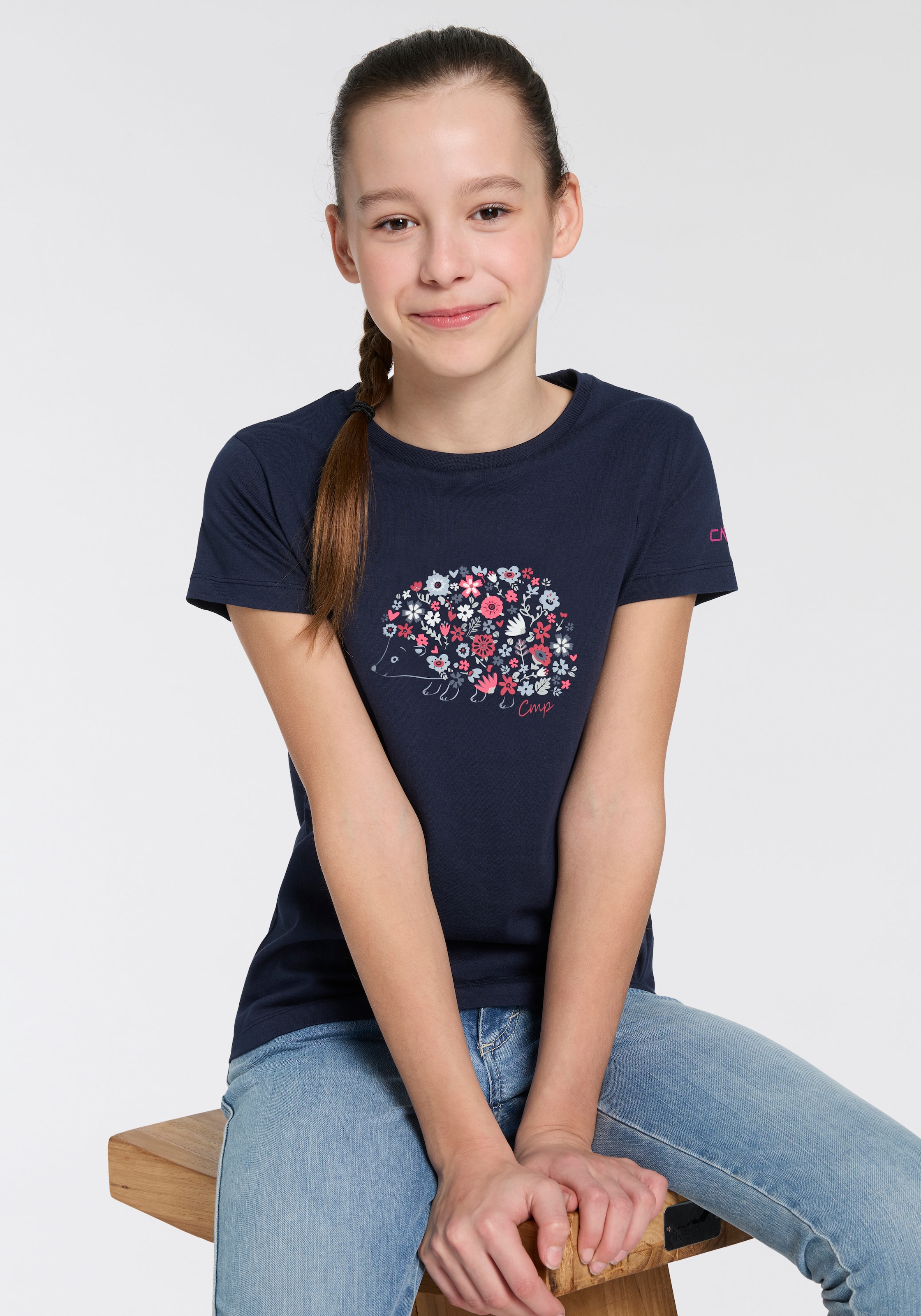 Cmp Schwarz Blau T-Shirt Kurzarm-Design, Aus Baumwolle, Für Kinder