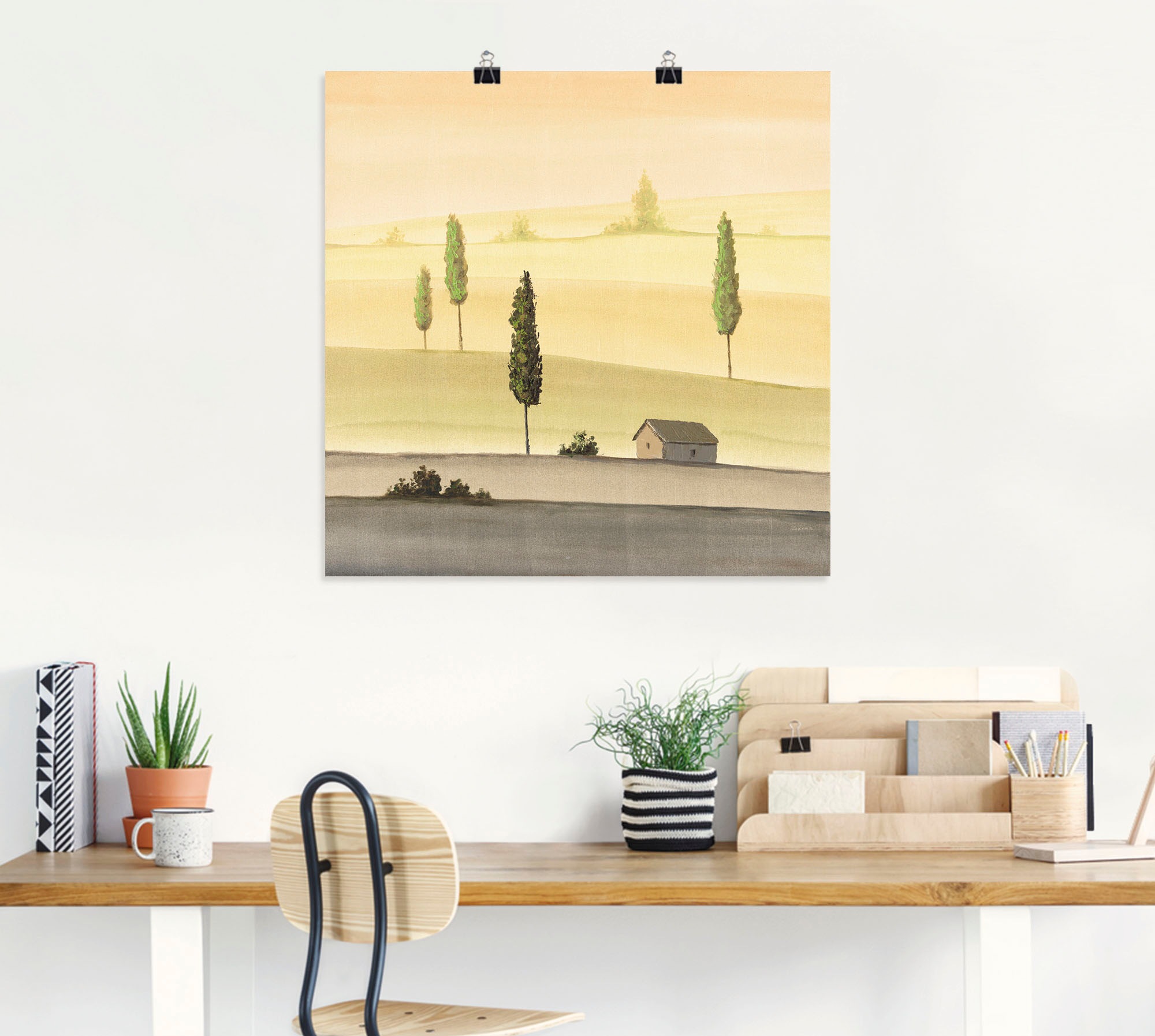 Artland Wandbild »Landschaft in Grün II«, Wiesen & Bäume, (1 St.)