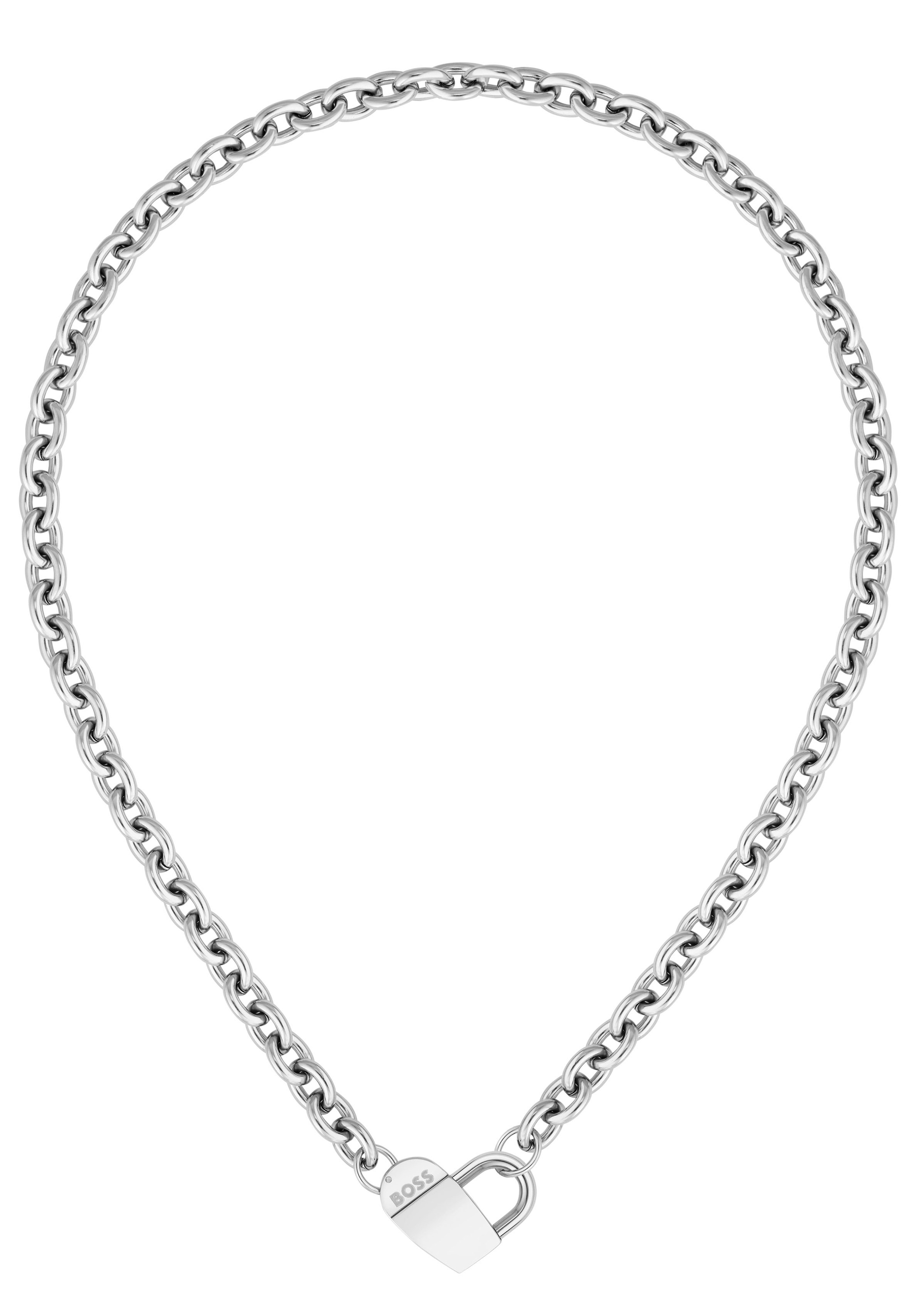 BOSS Dinya Stainless-Steel Heart Monogram Belcher Necklace 1580416