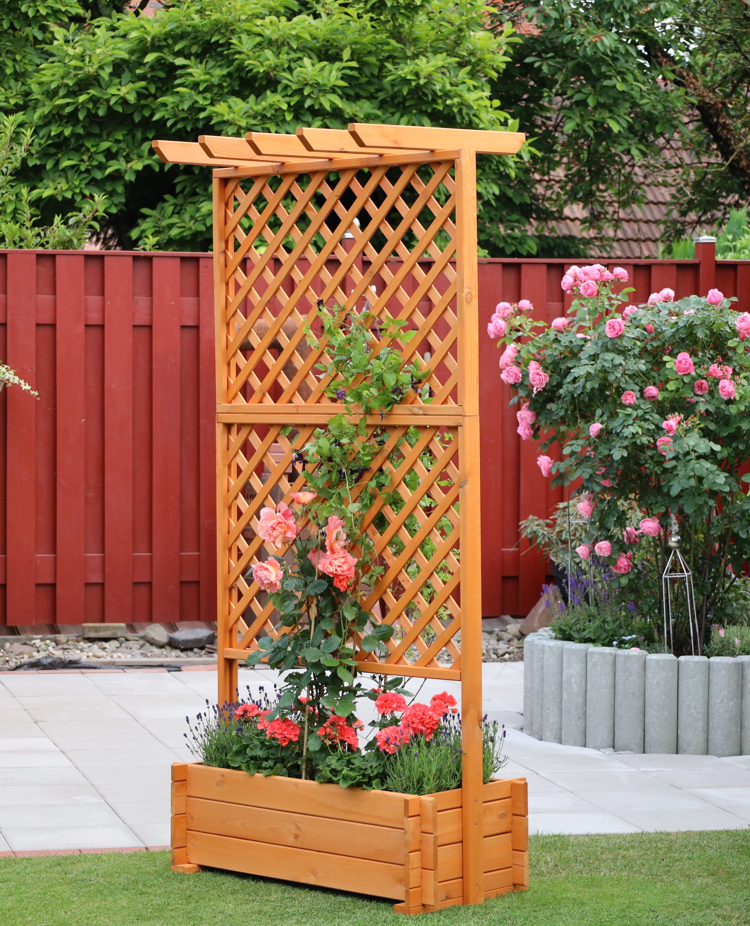 promadino Spalier, Pergola mit Pflanzkasten, BxTxH: 102x65x200 cm