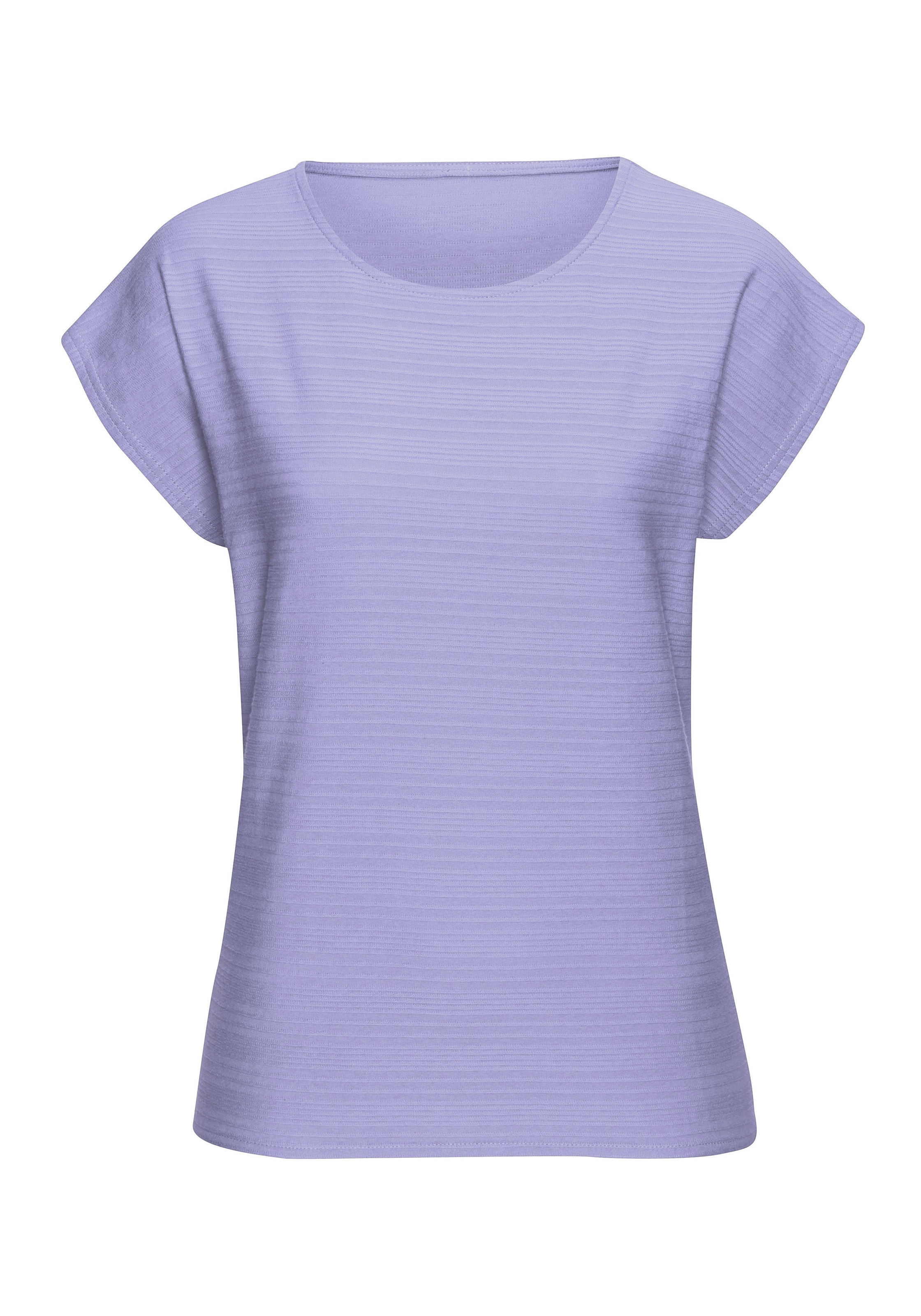 Vivance T-Shirt »mit modischer Streifenstruktur«, aus weicher Baumwoll-Qualität