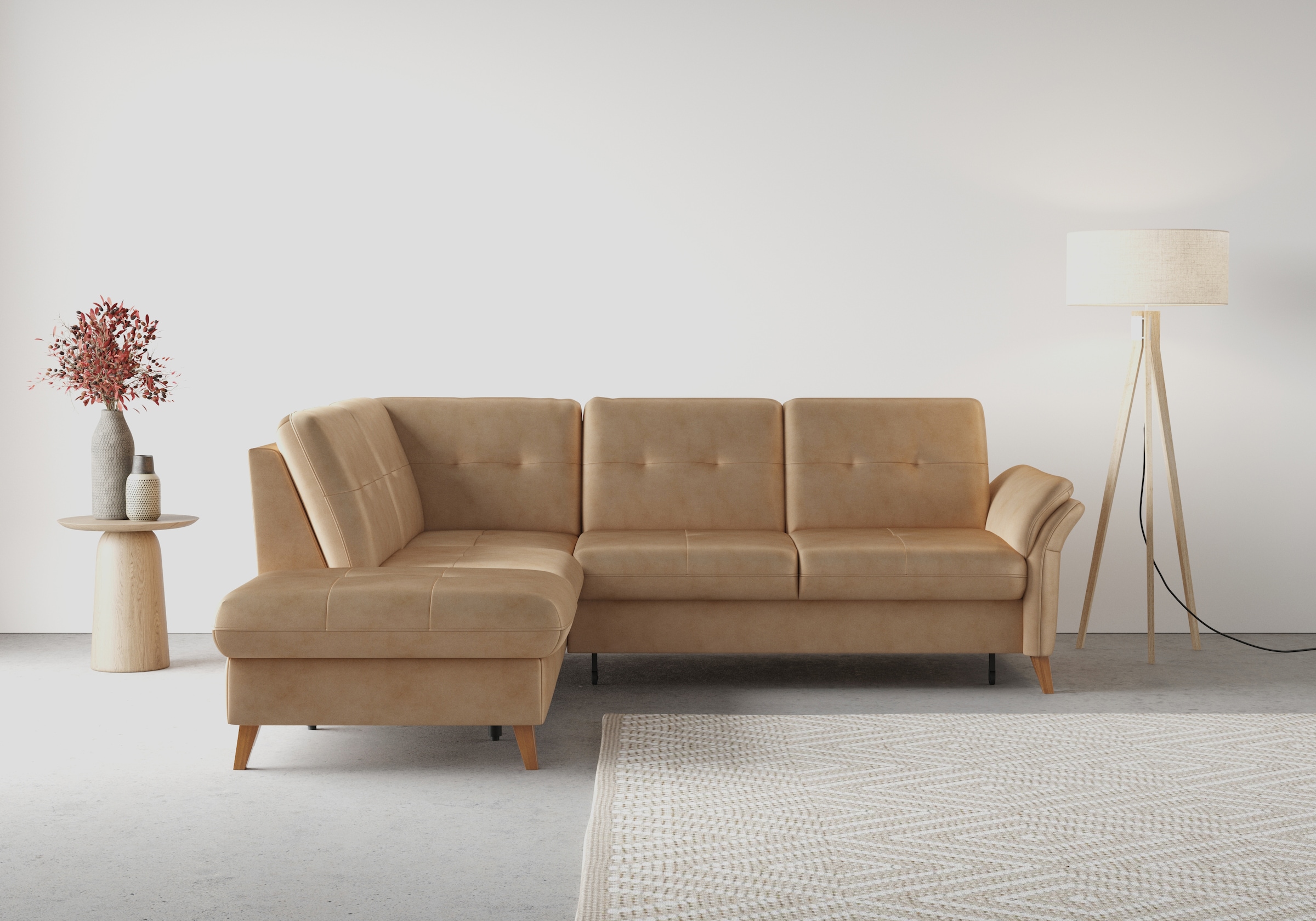 sit&more Ecksofa »Göteborg«, inkl. Sitztiefenverstellung, wahlweise mit Bettfunktion & Bettkasten