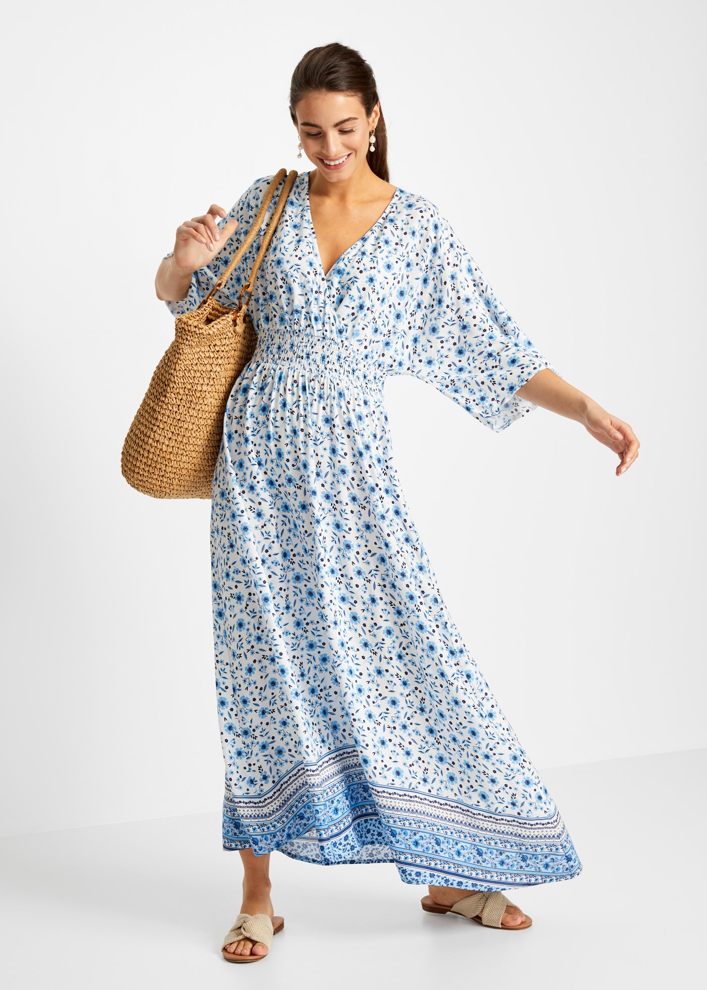 bonprix Maxikleid »Maxikleid aus reiner Viskose« Maxikleid aus reiner Viskose