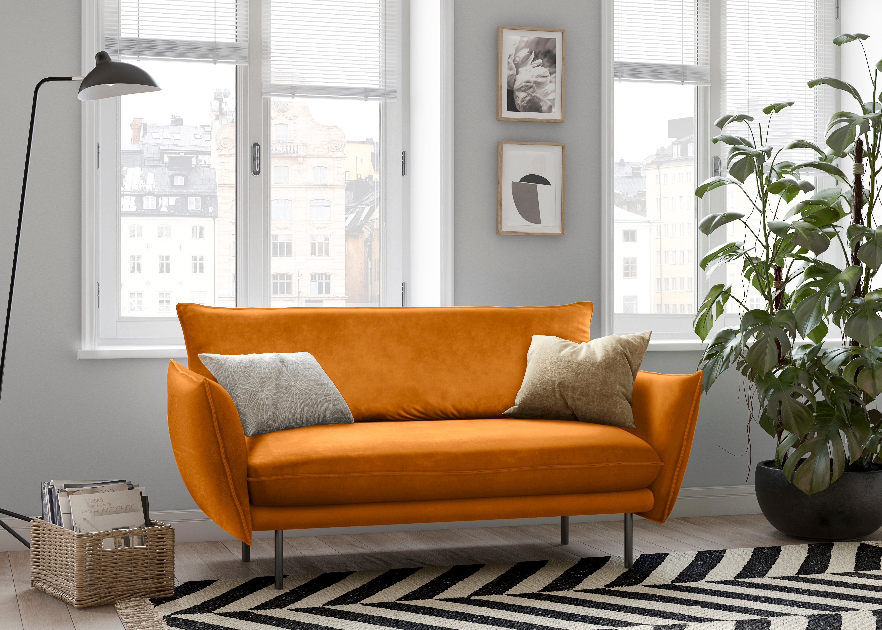 GOODproduct 2-Sitzer "Stine" Besonderes Design durch Kissenoptik und Keder