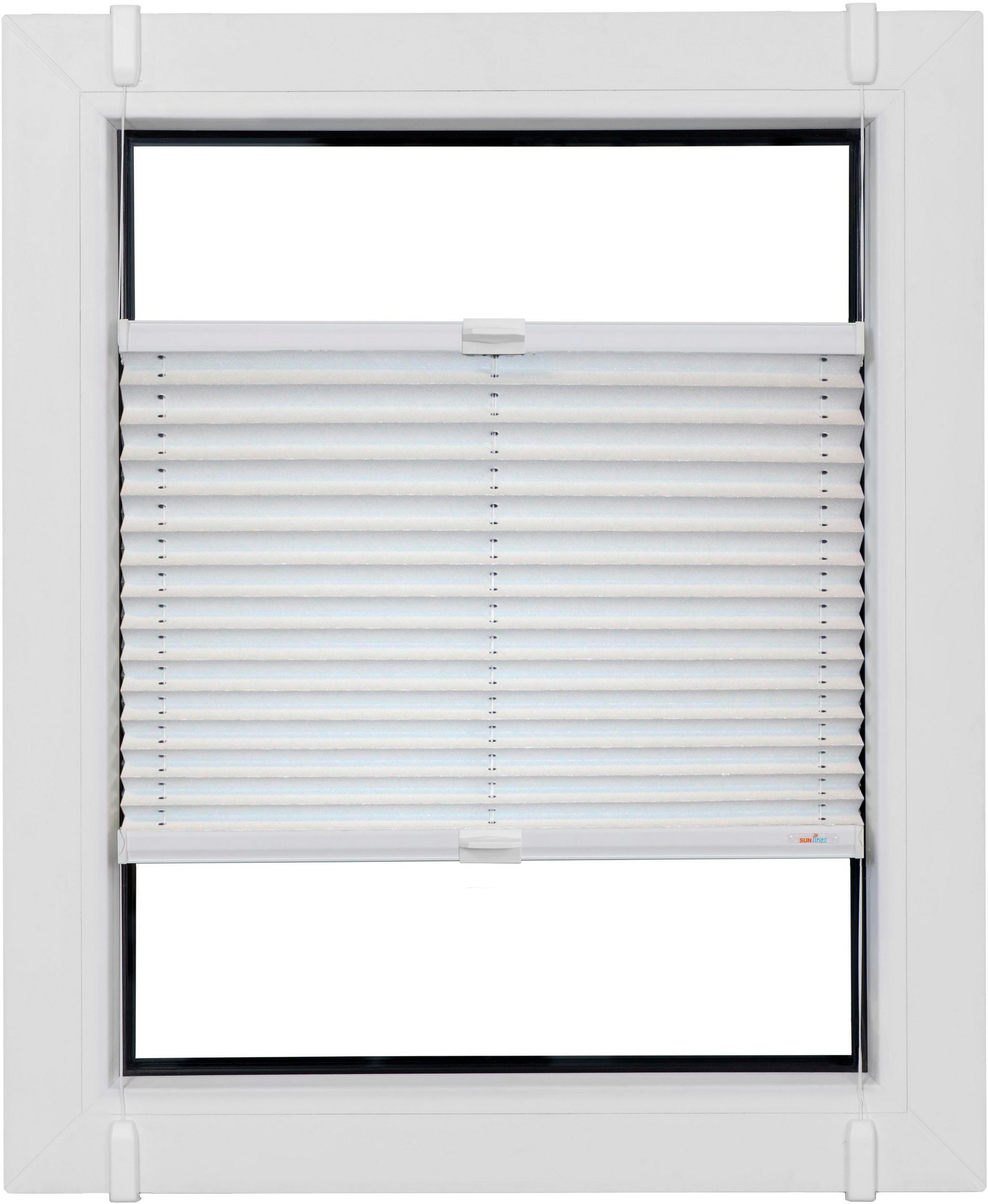 sunlines Plissee "Young Style Energy Saving" verdunkelnd energiesparend ohne Bohren verspannt nach Mass, mit Energiespareffekt, verspannt mit Simply-Fix Klemmträger