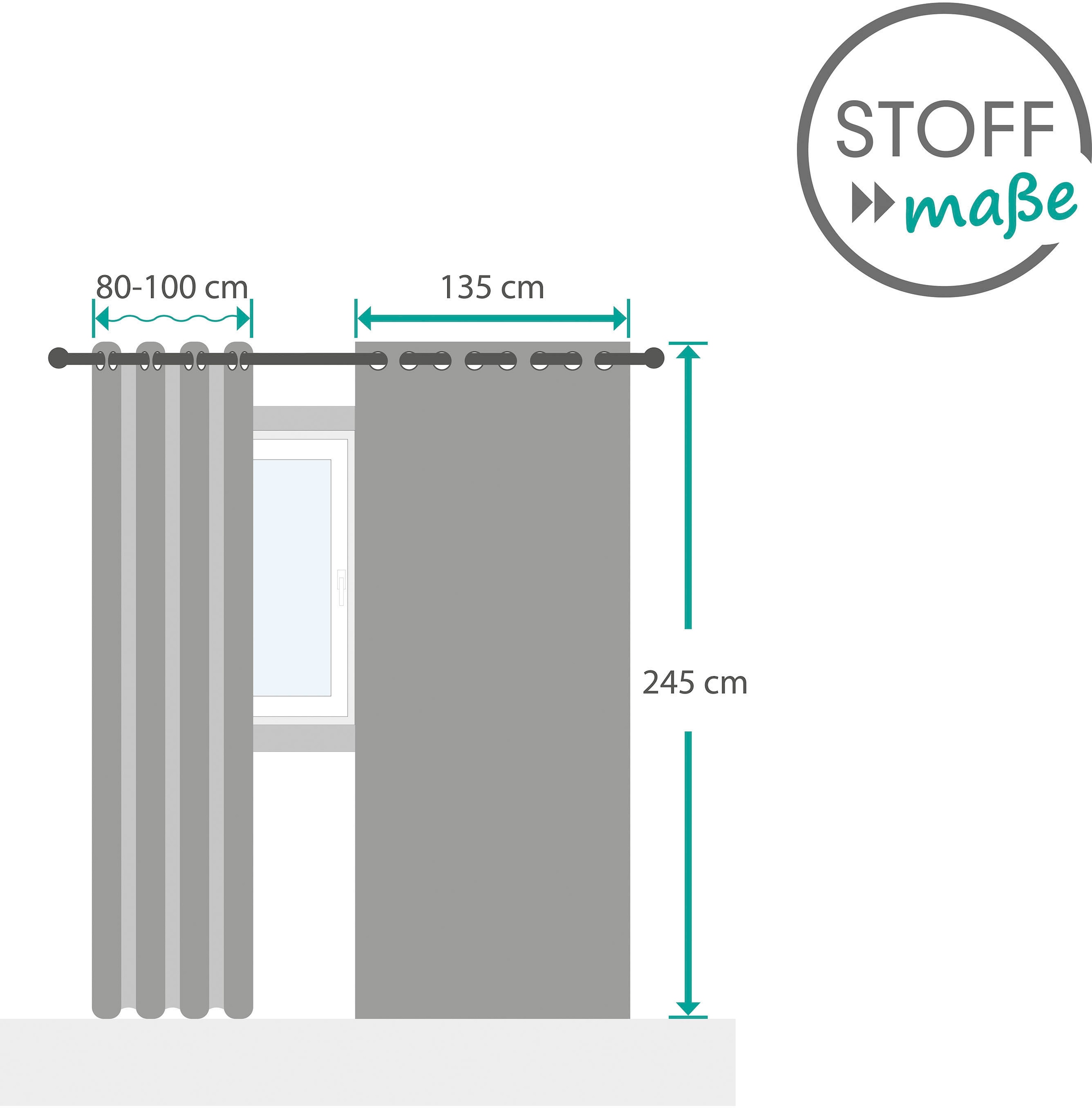 decolife Gardine »Estelle«, (1 St.), Ösenschal mit Blockstreifen weiss