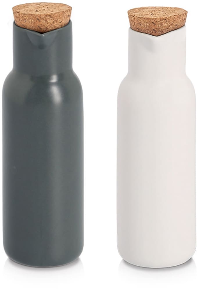 Zeller Present Menage-Set "Essig-/Ölflasche, 2-tlg." präziser Ausguss, Korkverschluss, 300 ml