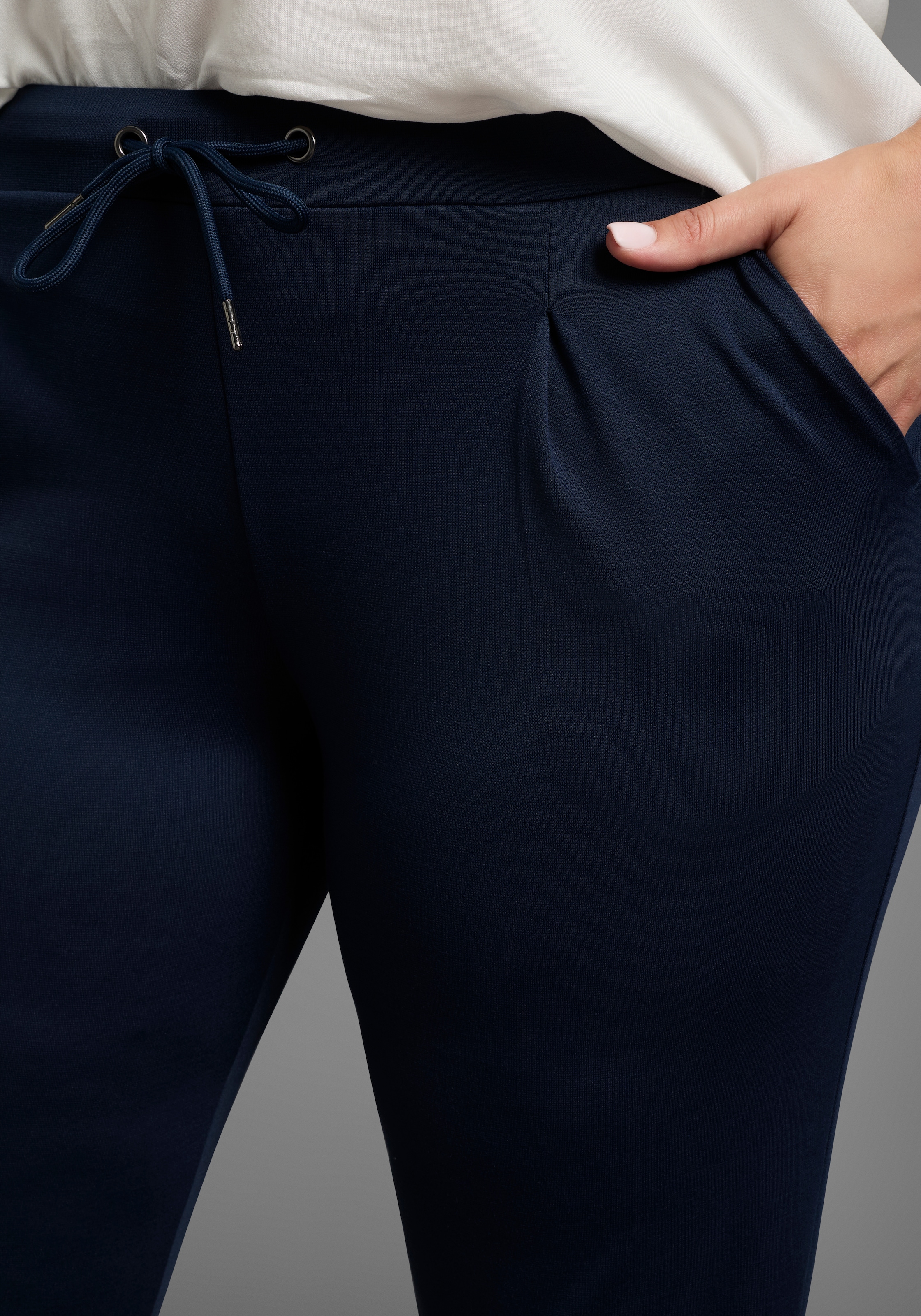 Laura Scott CURVE Jogger Pants, im sportiven Look aus formstabilem Milano Ripp - GROSSE GRÖSSE