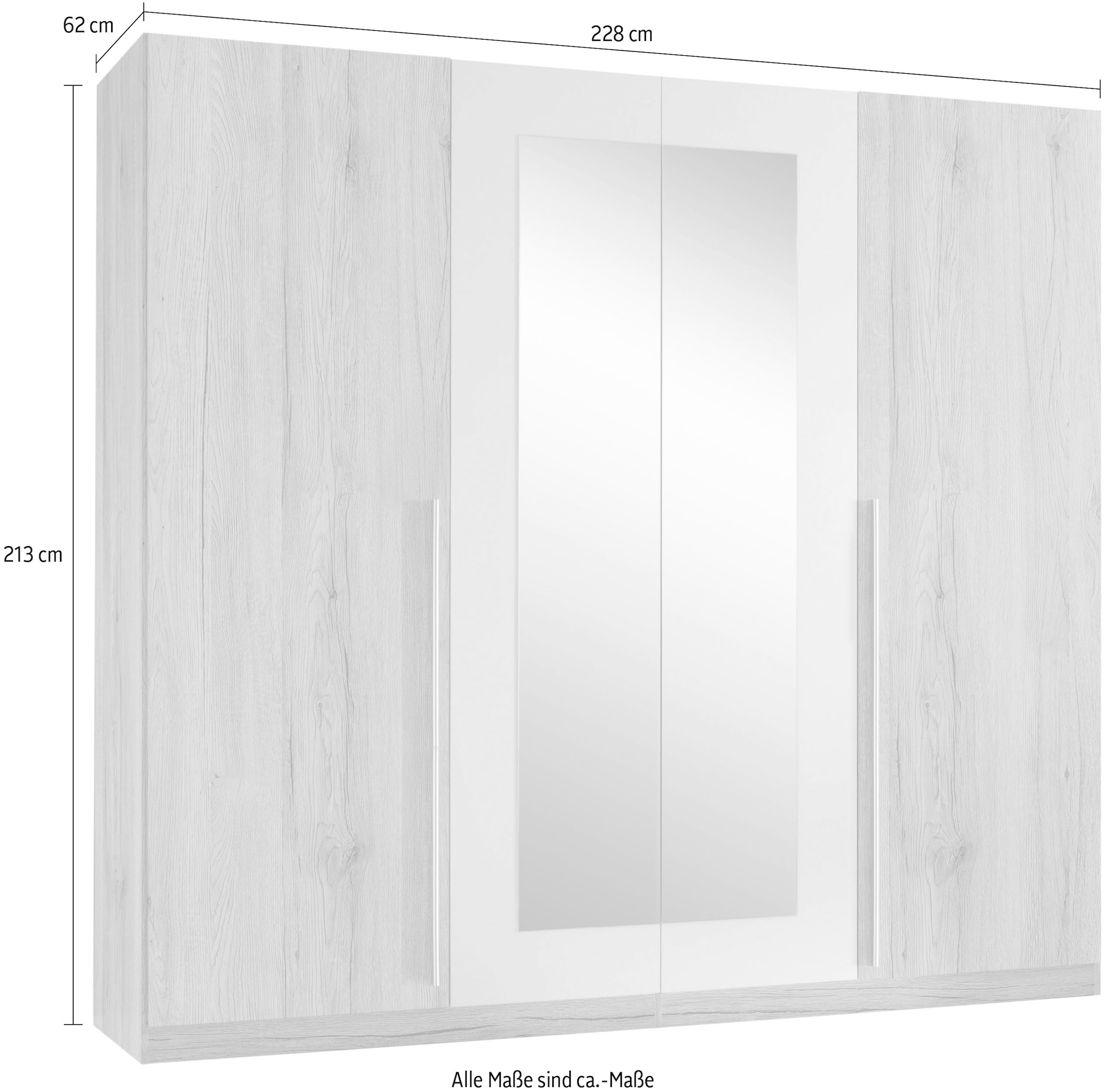 Schlafkontor Drehtürenschrank »Cano Kleiderschrank, Drehtürenschrank«, Spiegeltüren