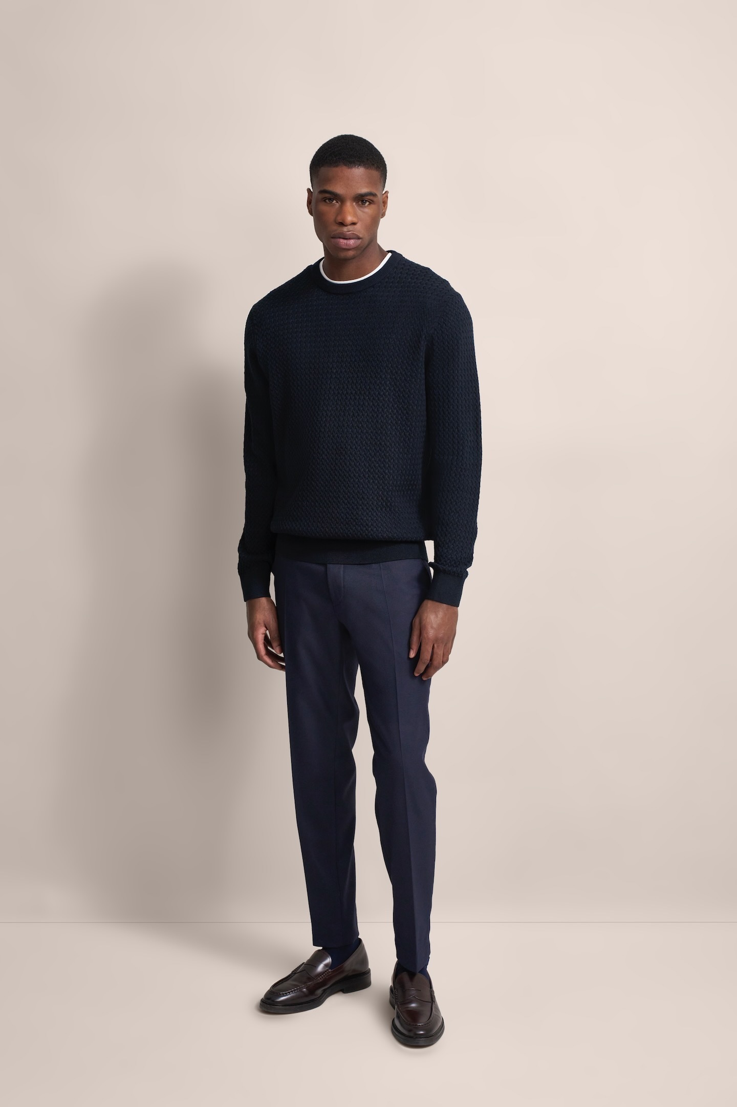 bugatti Strickpullover, mit Geflechtstruktur
