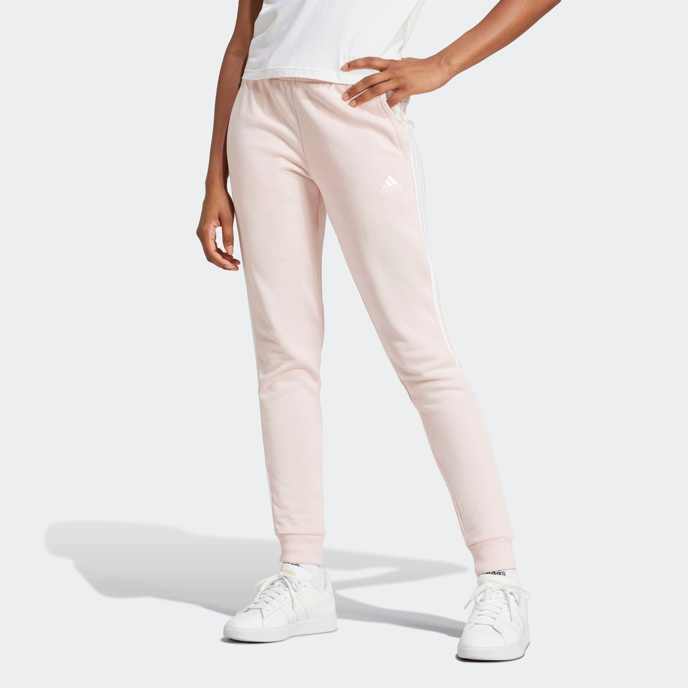 adidas Sportswear Sporthose »ESSENTIALS 3STREIFEN FRENCH TERRY CUFFED HOSE«, (1 tlg.)