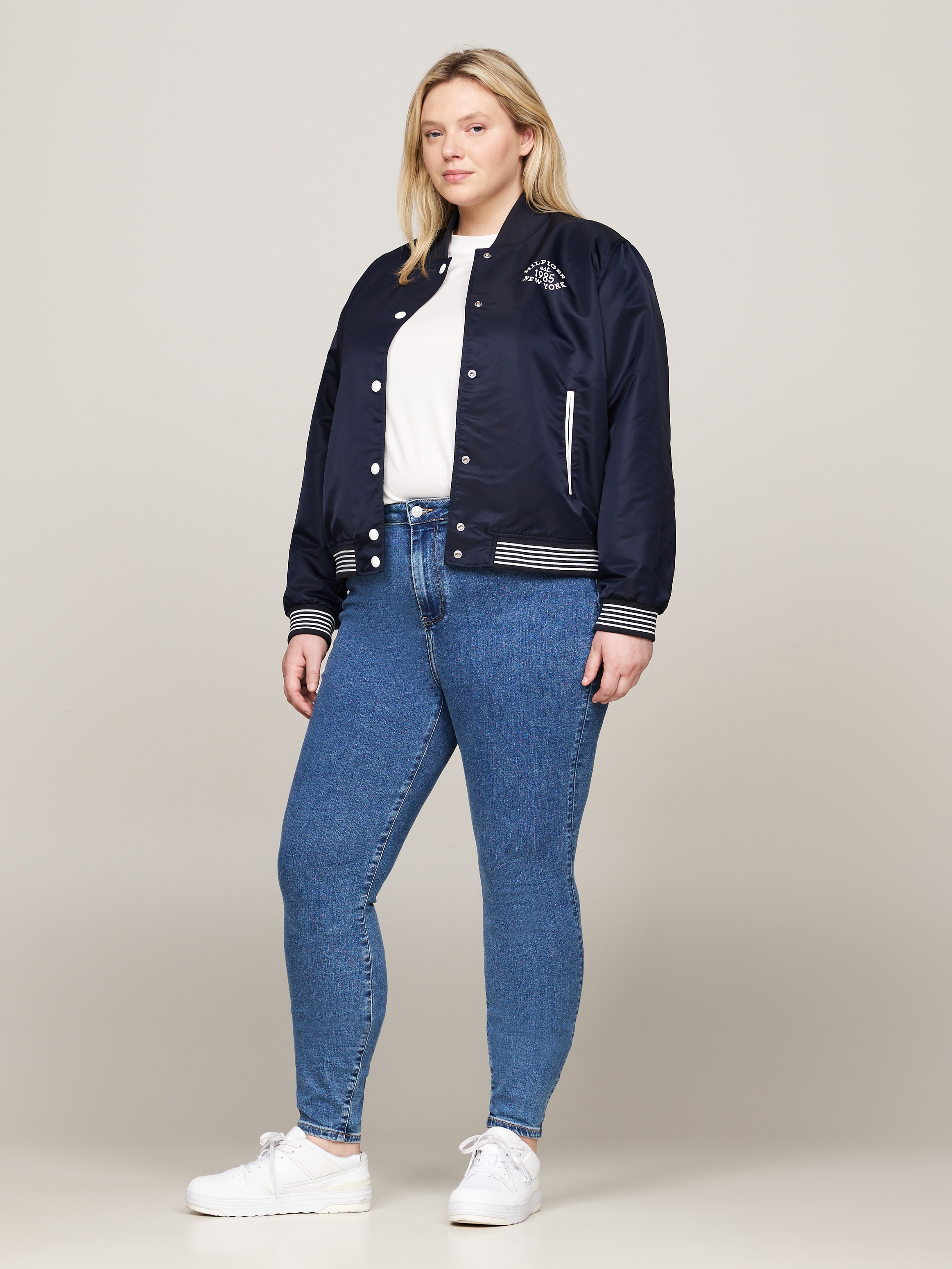 Tommy Hilfiger Curve Skinny-fit-Jeans »CRV HARLEM U SKINNY HW«, Grosse Grössen in Stoned Washed Optik