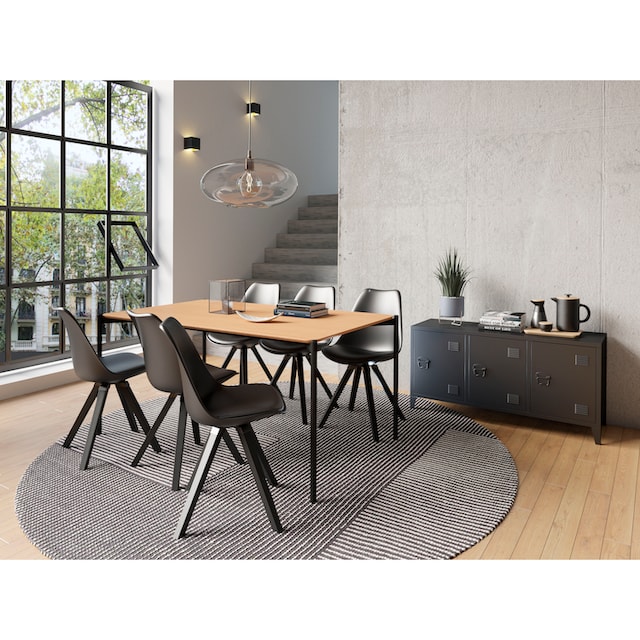 Homexperts Esstisch »Akira«, Breite 80 oder 160 cm, in Eiche natur oder  schwarz lackiert online shoppen | Jelmoli-Versand