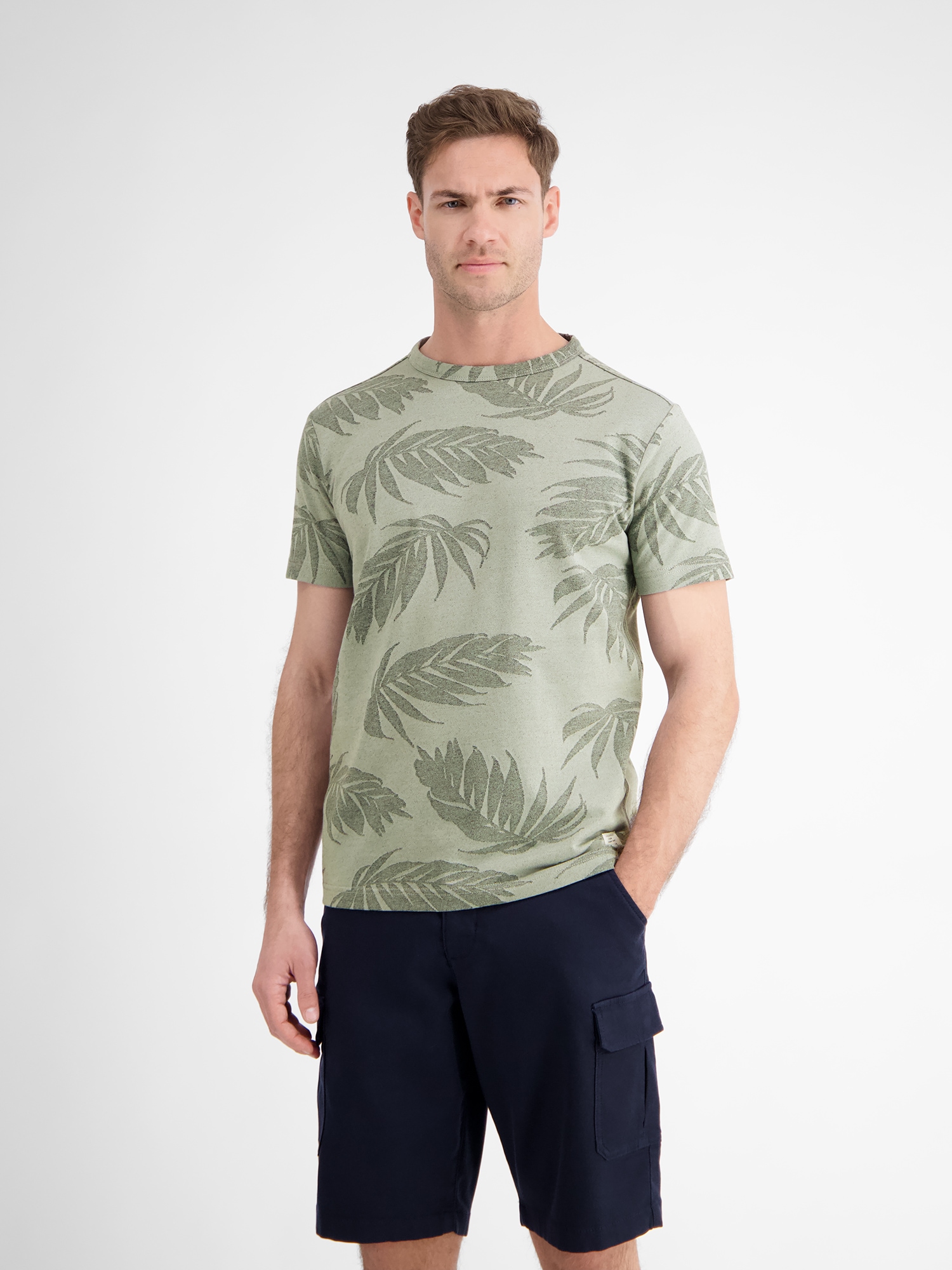 LERROS T-Shirt »LERROS Jacquard T-Shirt für Herren«