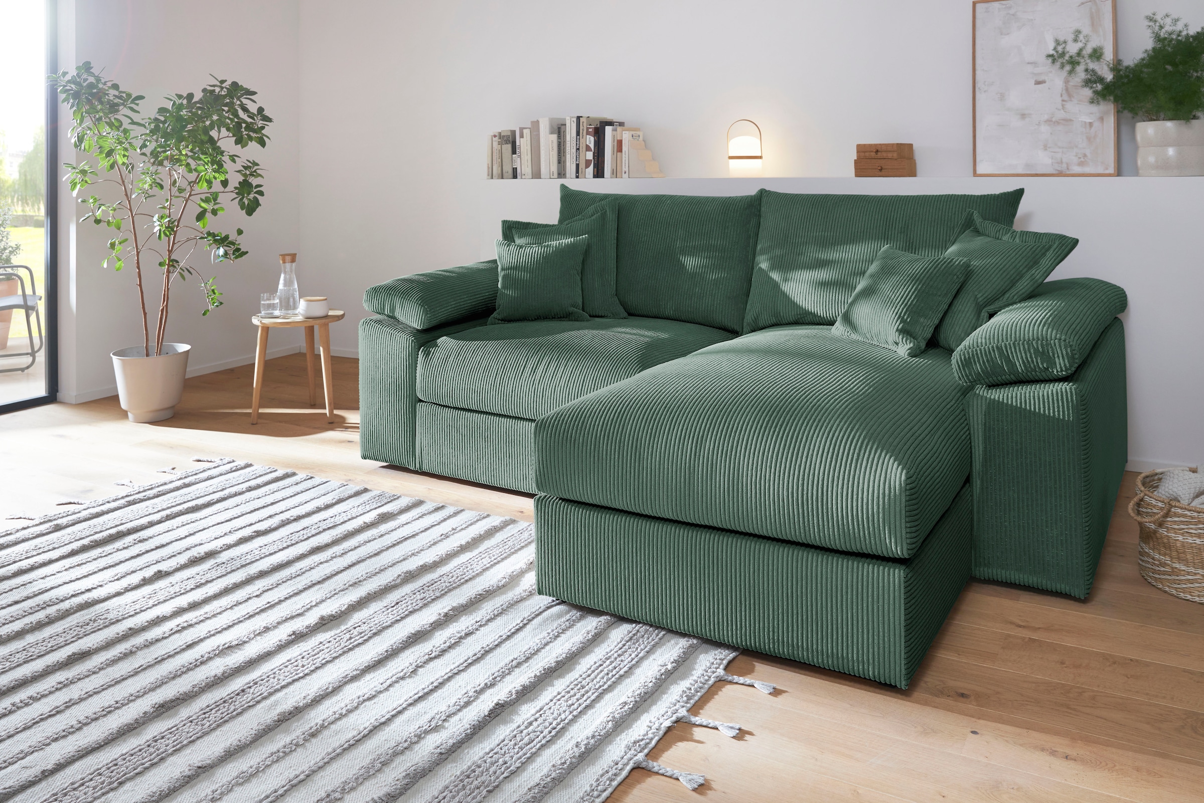Home affaire Ecksofa »Soft&Cosy XL L-Form - Breite 246 cm«, Mega-Sofa, Cord oder Chenille-Struktur, Federkern-Polsterung