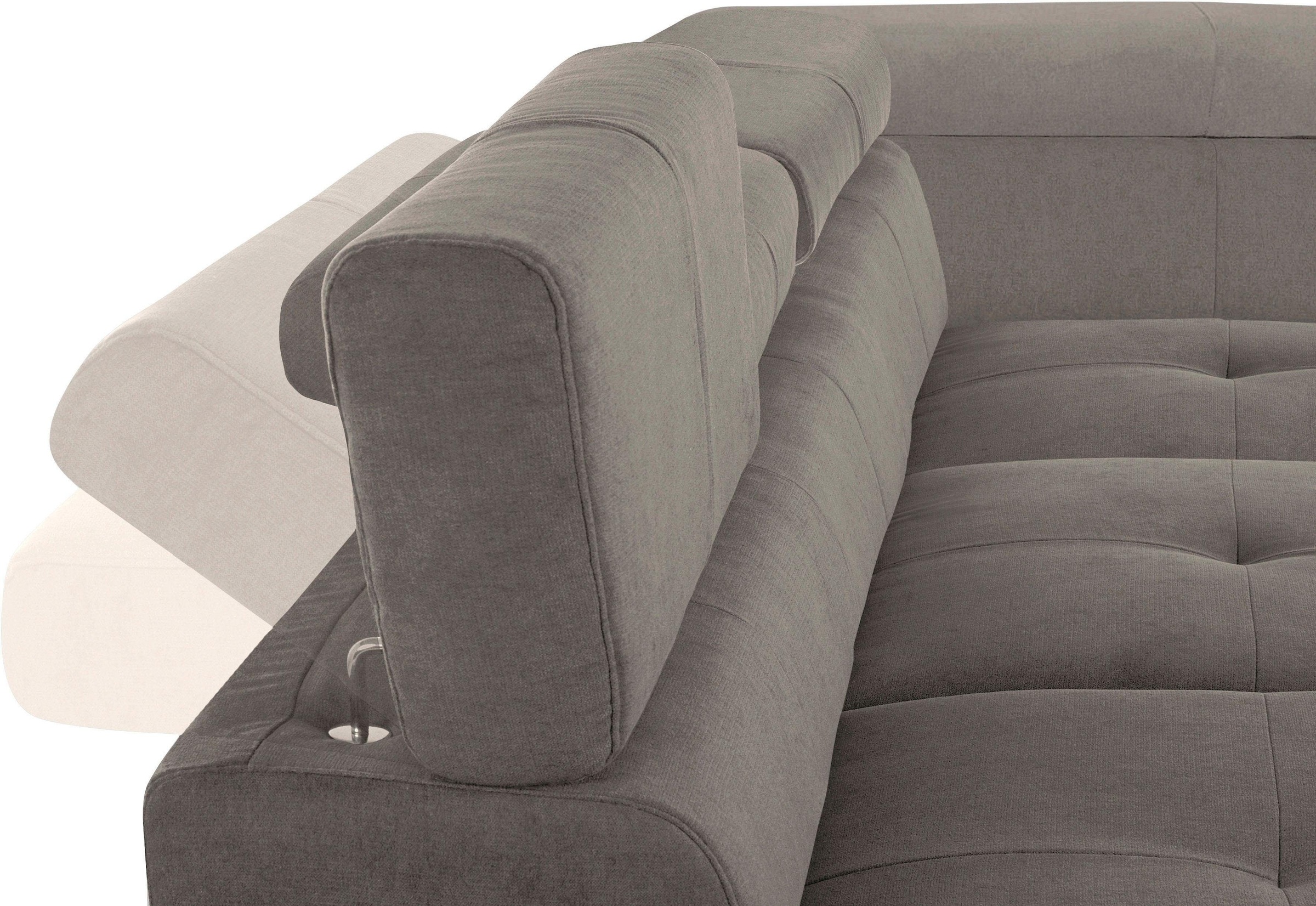 COTTA Polstergarnitur »Enterprise L-Form«, (Set), Set bestehend aus: Ecksofa mit Arm- & Kopfteilverstellung & Hocker