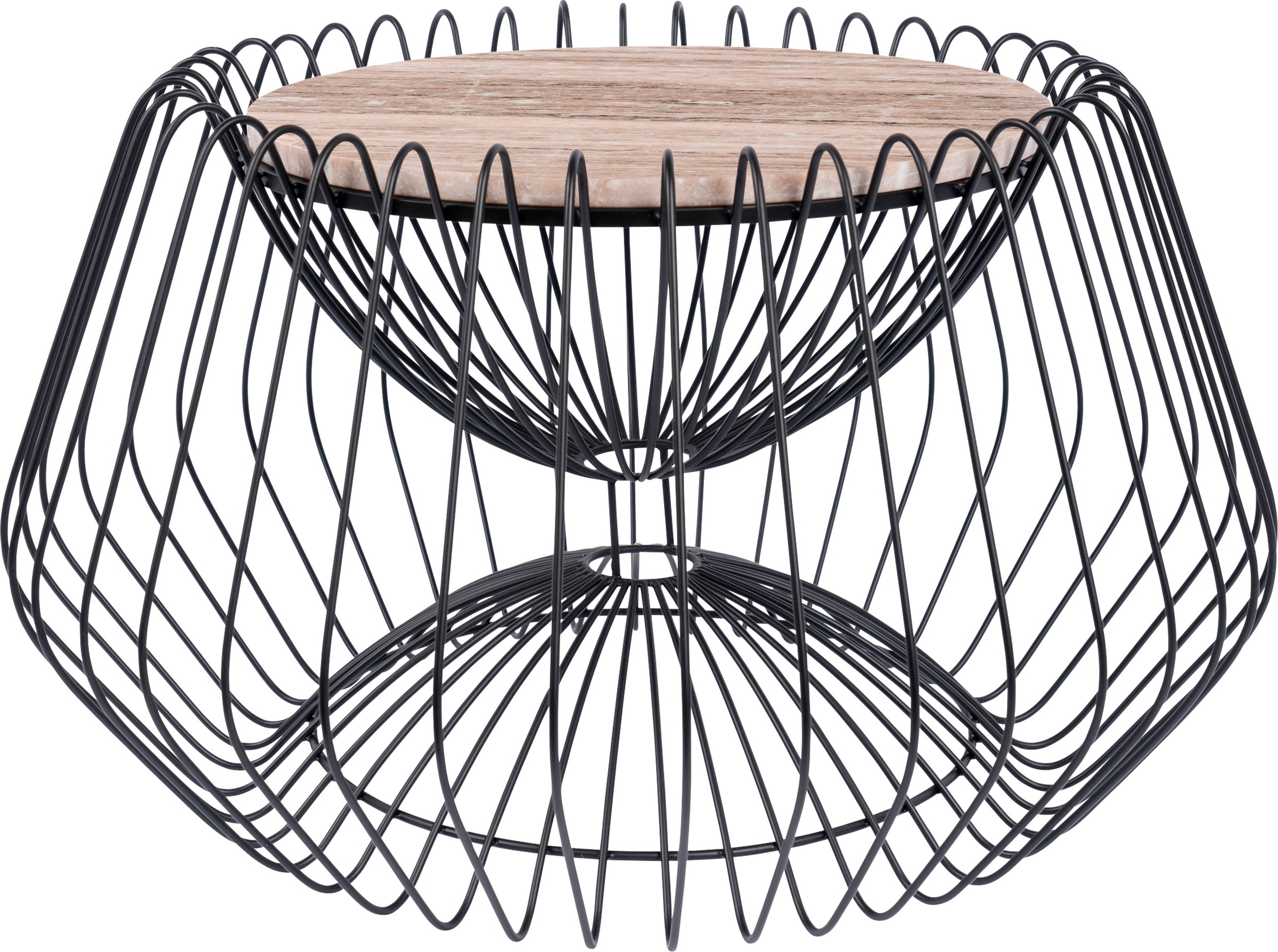Kayoom Beistelltisch »Malibu 325, Beistelltisch mit edler Marmorplatte«, (1 St.), ø-Marmorplatte: ca. 37 cm, angesagtes Metalldesign, pflegeleicht