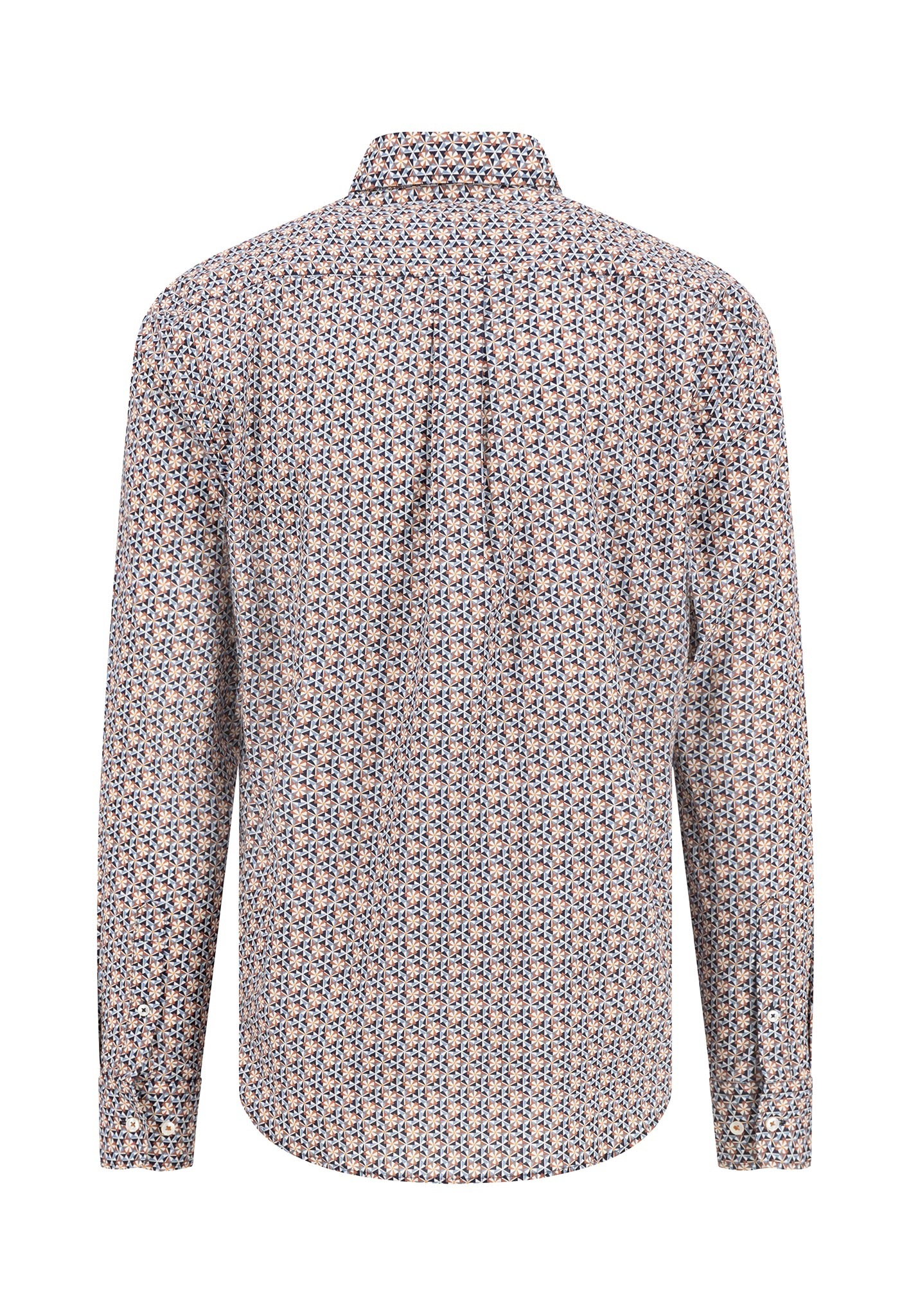 FYNCH-HATTON Langarmhemd mit Logostickerei und All-Over Print