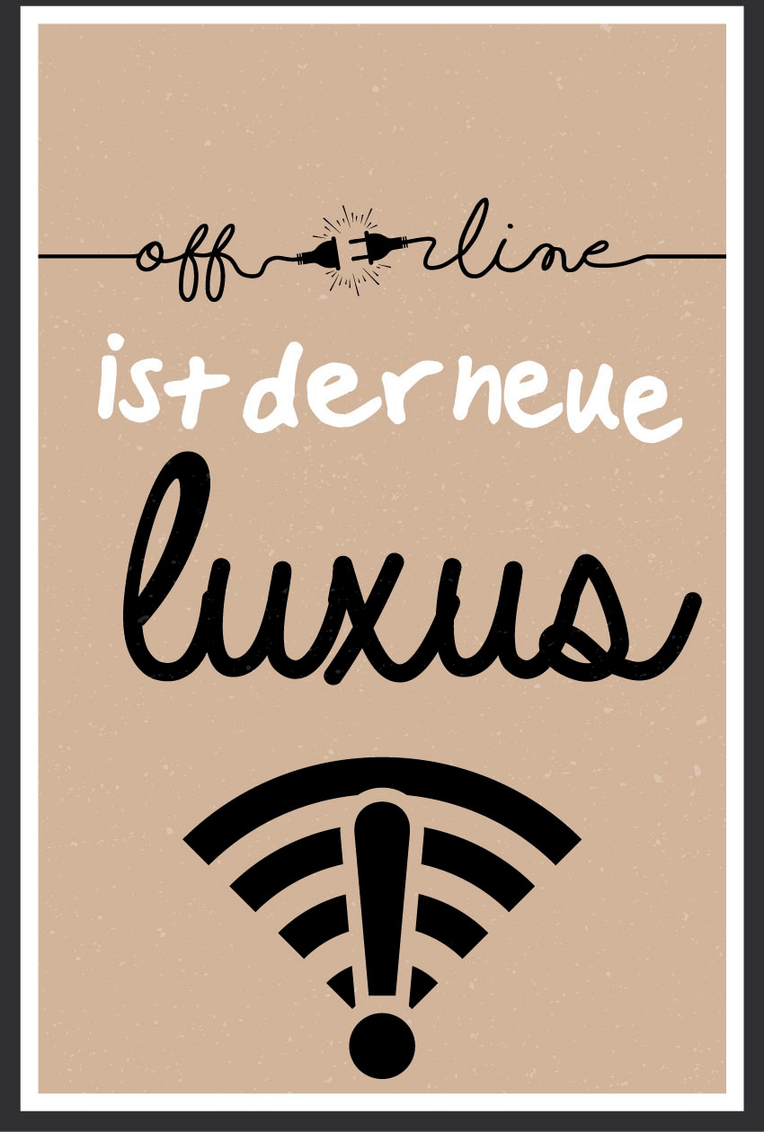 queence Metallbild »Offline«, Schriftzüge-Schriftzug-Motivationsbilder, (1 St.), Stahlschilder