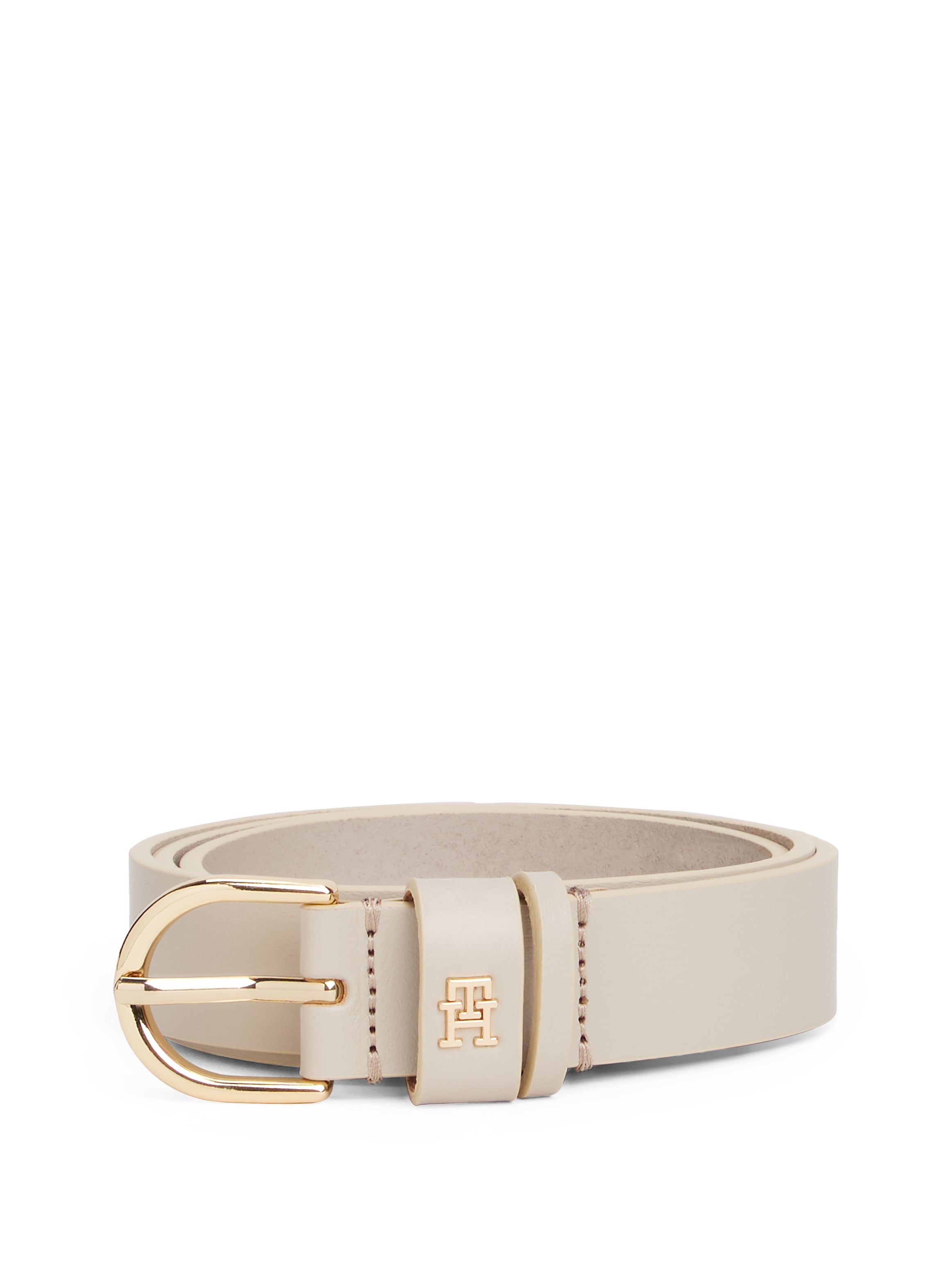 Tommy Hilfiger Ledergürtel »ESSENTIAL EFFORTLESS 2.5 GOLD«, Logoemblem, weiche Haptik, ovale Einfachdornschliesse