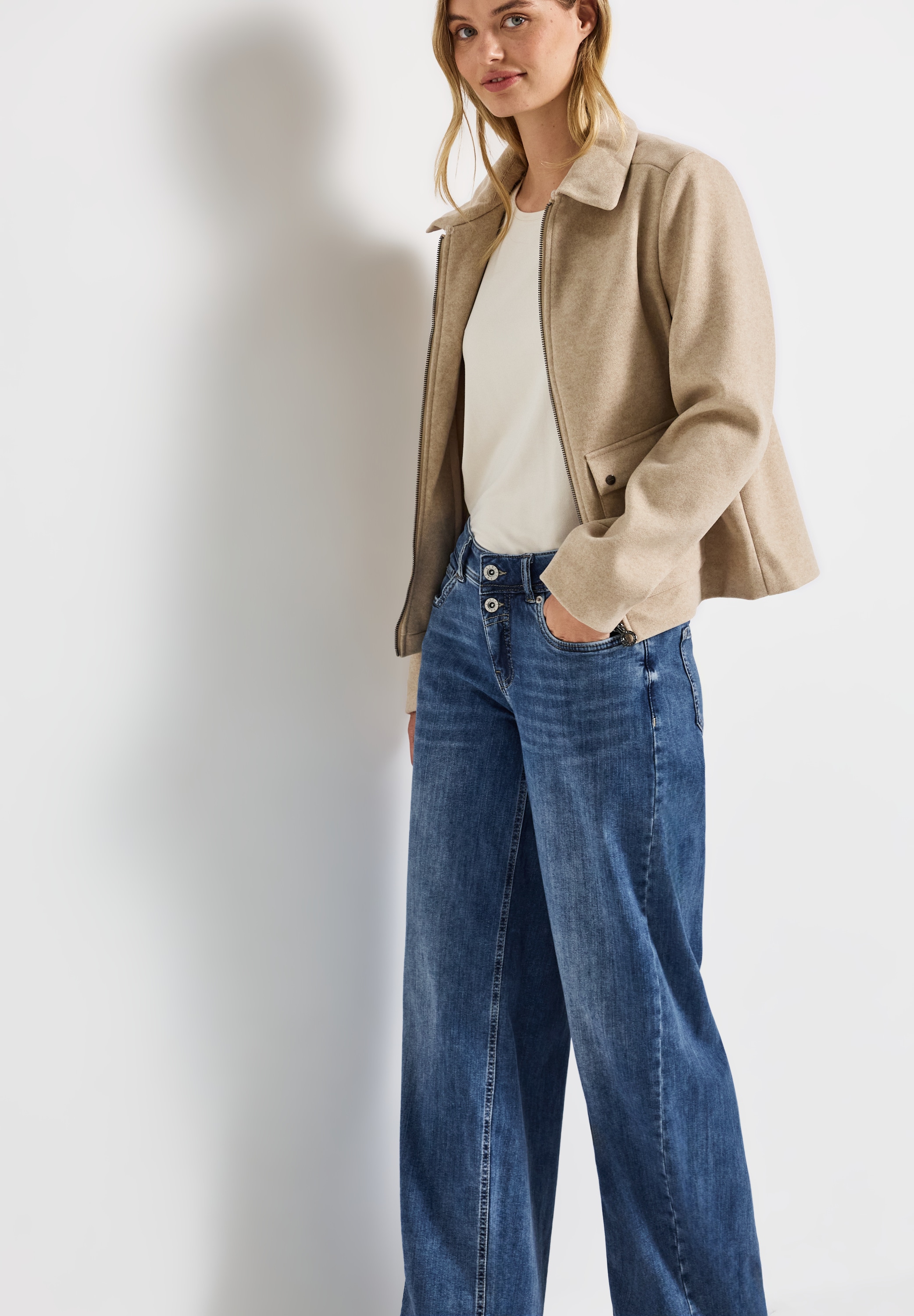 STREET ONE Weite Jeans »STYLE PALAZZO«, Loose Fit, mit Stretch, 5-Pocket-Style