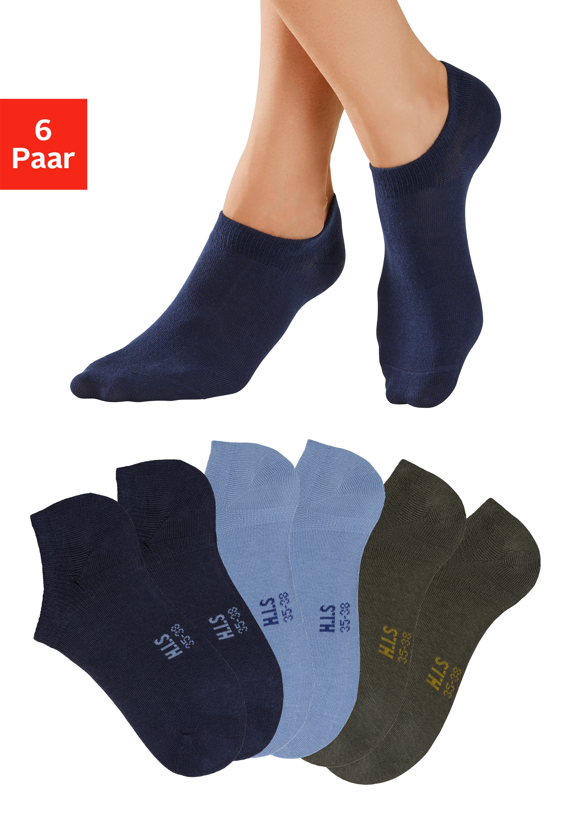 H.I.S Sneakersocken, (Packung, 6 Paar), mit besonders kurzem Schaft