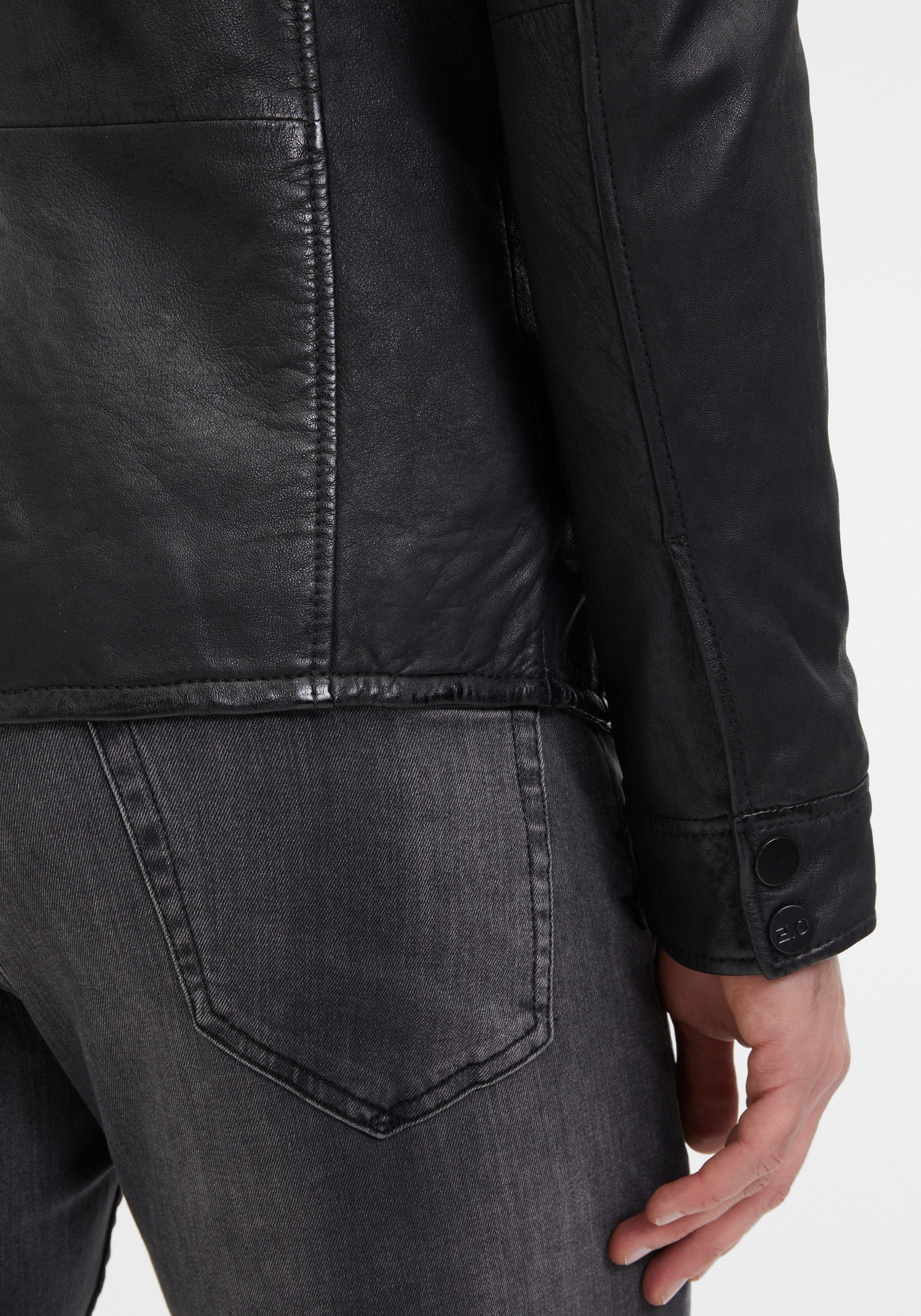 Mauritius Lederjacke »G2MImon SF«, mit Druckerleiste, Reissverschlusstaschen