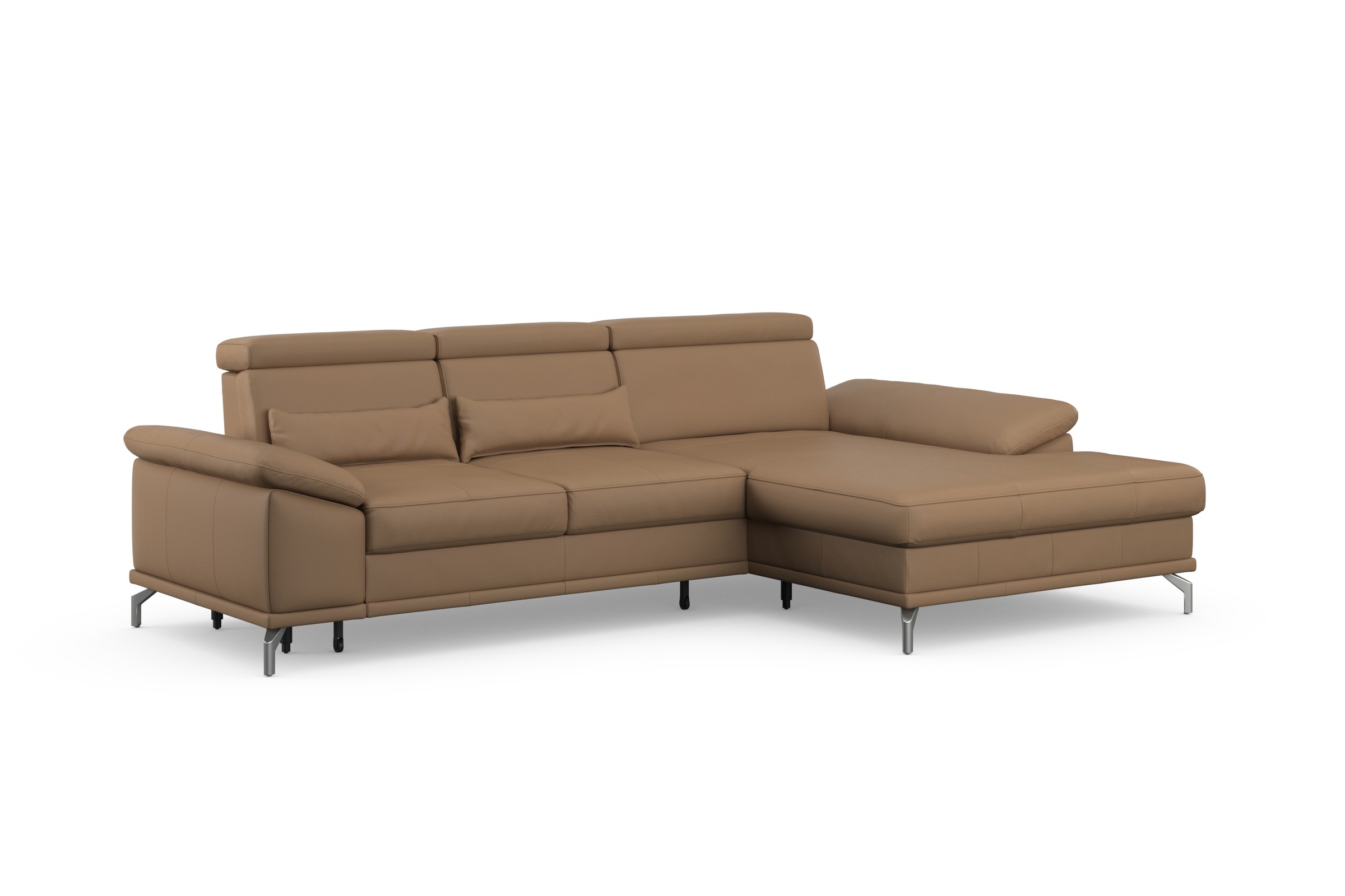 sit&more Ecksofa »Cabrio L-Form, mit Sitztiefenverstellung, Arm- und Kopfteilverstellung«, 2 Nierenkissen, Federkern, optional Bettfunktion und Stauraum