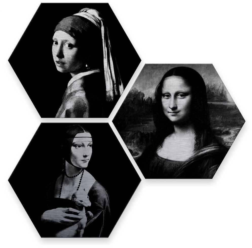 | (Set, Mehrteilige Jelmoli-Versand kaufen 3 Bilder St.) Wall-Art Kunstgeschichte«, online »Berühmte Frauen