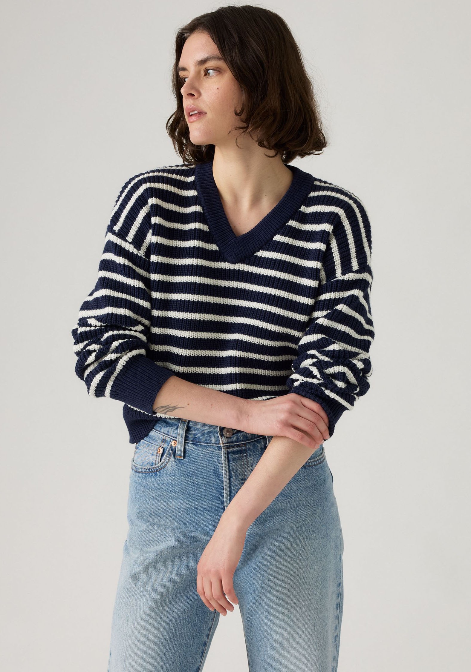 Levi's® Strickpullover »REESE VNECK SWEAT«, mit V-Ausschnitt