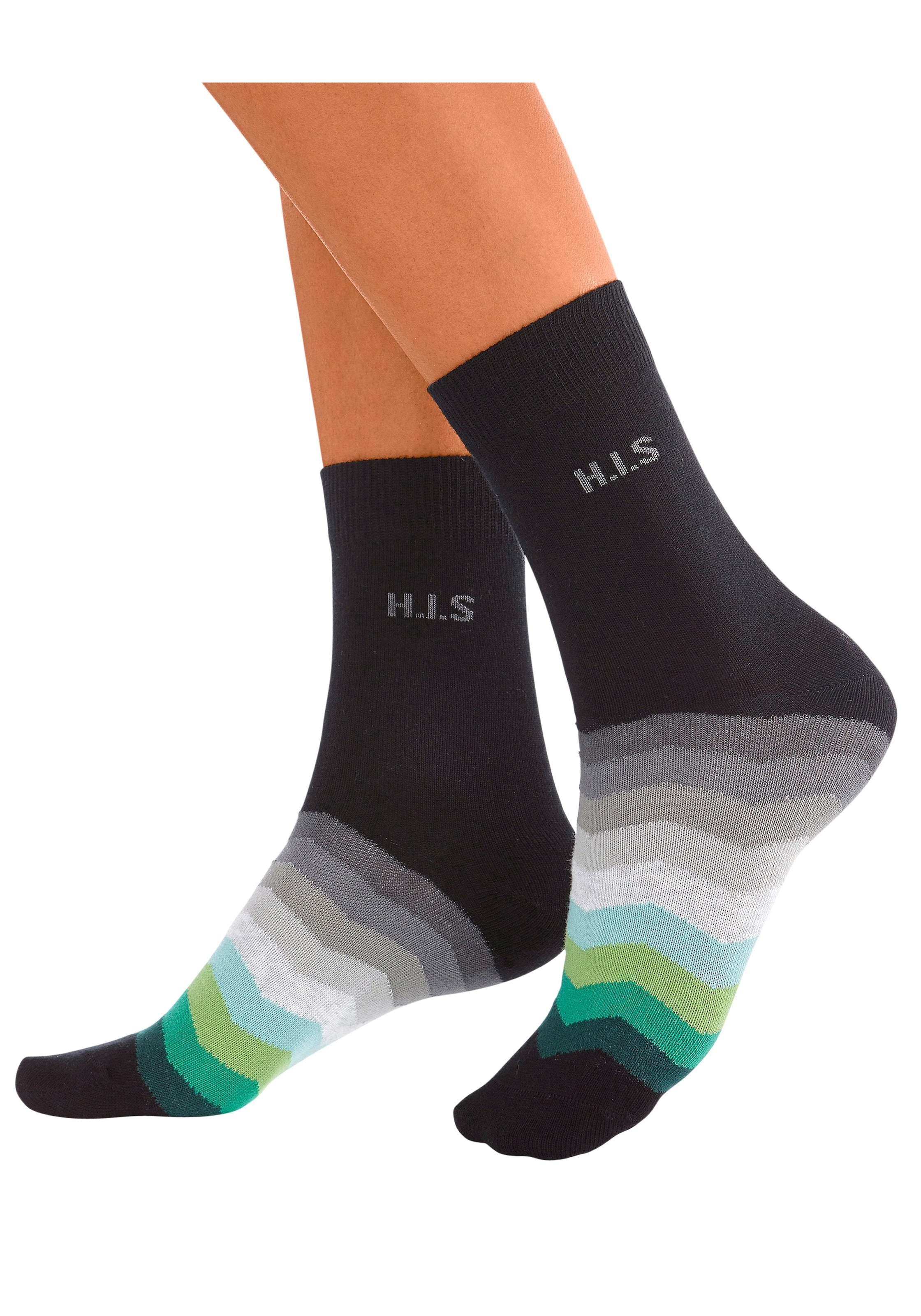 online Jelmoli-Versand schwarzem kaufen H.I.S (Set, Paar), Schaft bei 7 Schweiz mit Basicsocken,