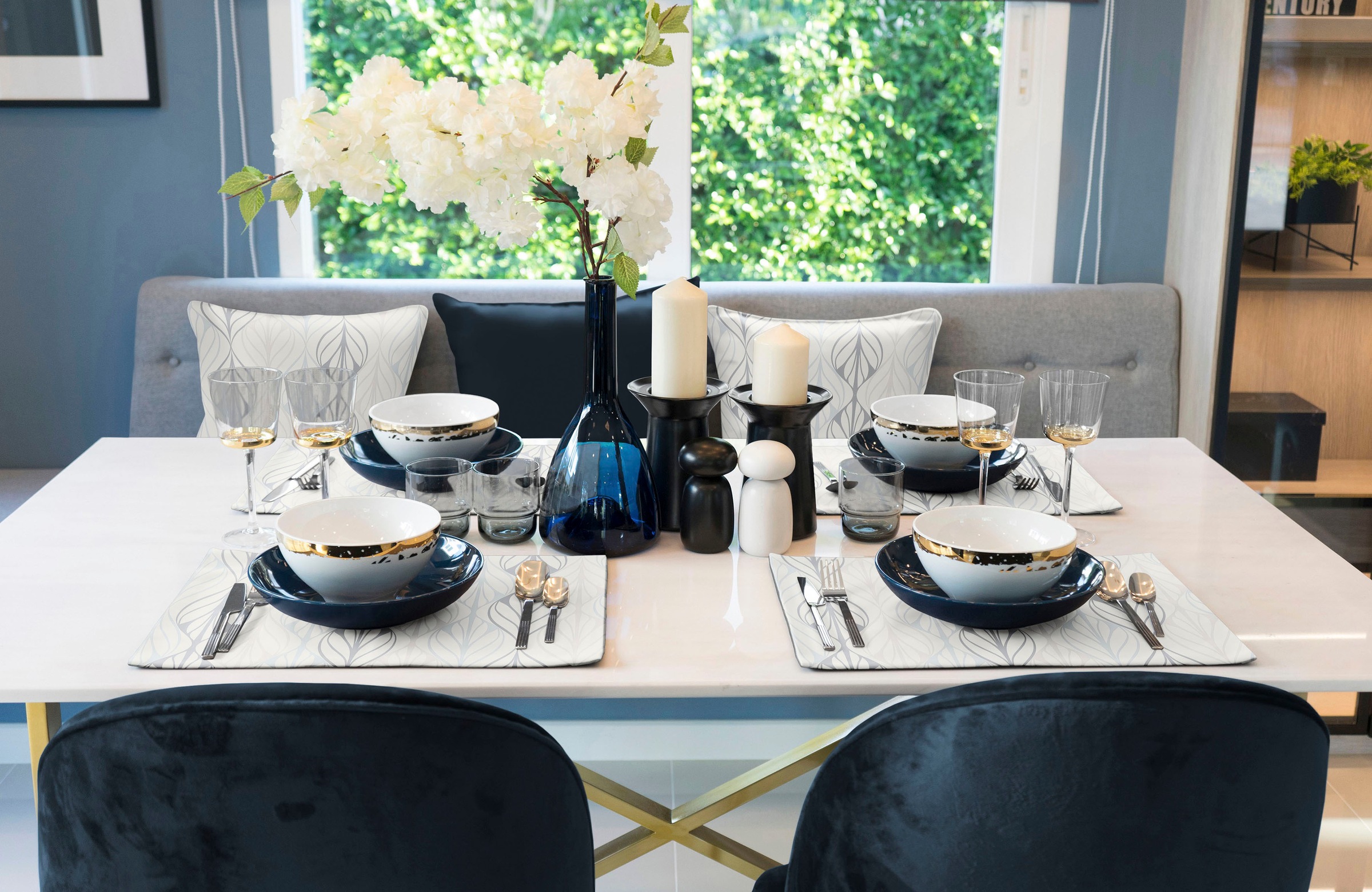 Adam Platzset "Wave" GOTS organic,zertifiziert durch CERES 0242,Made in Germany