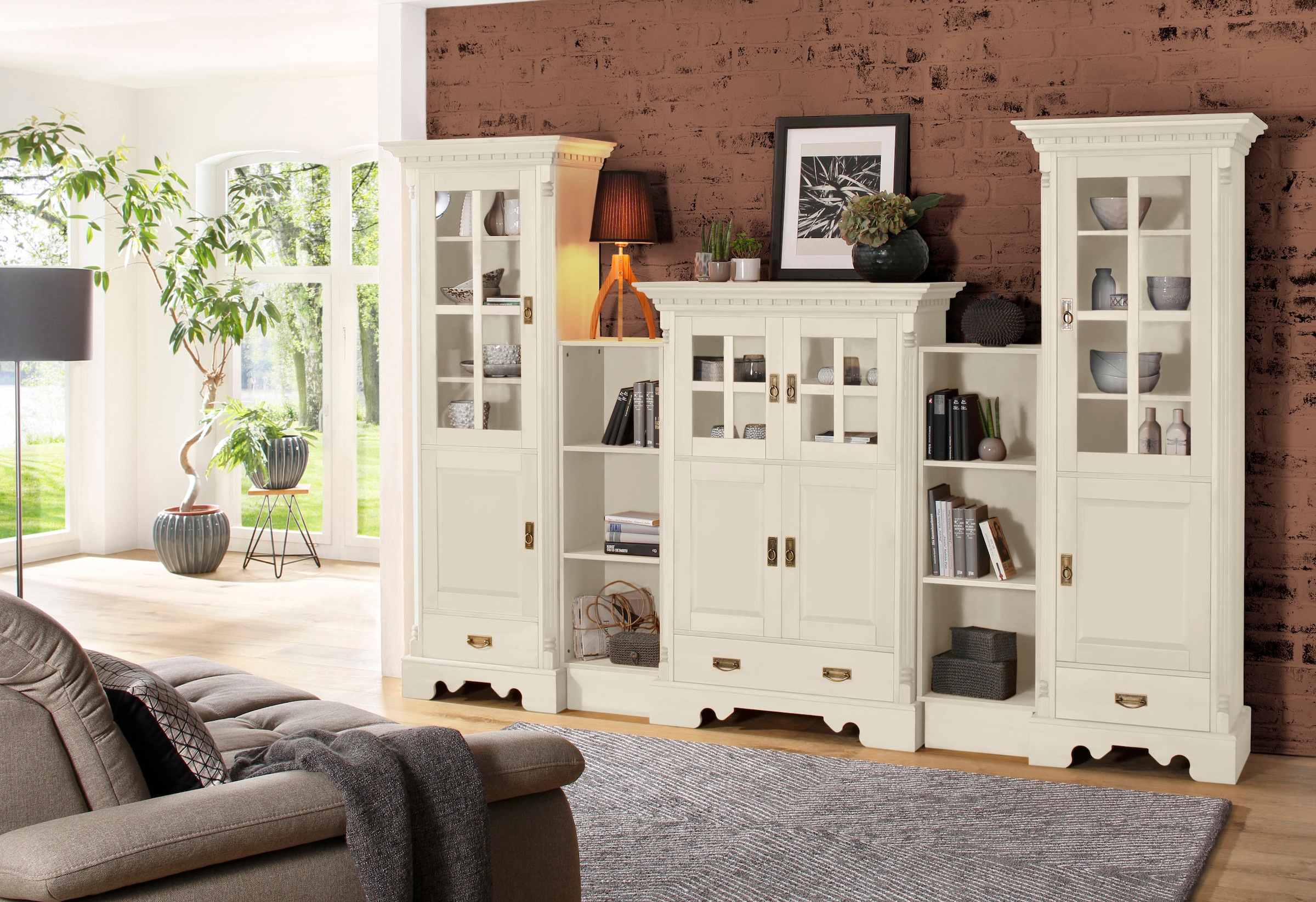 Home affaire Regal »Milan«, Höhe 128 cm, Massivholz, FSC®-zertifiziert