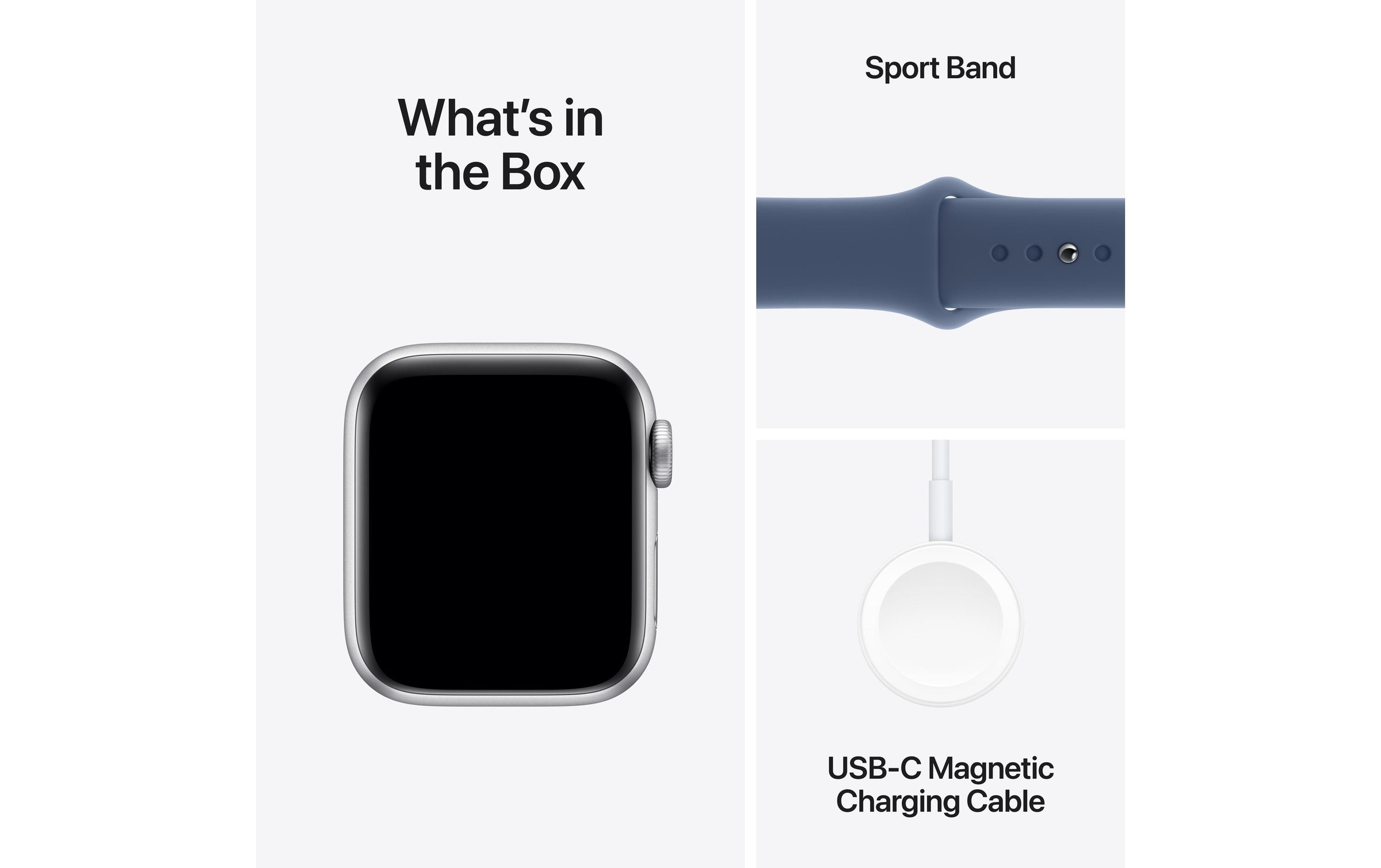 Apple Watch SE (2024), 40 mm, GPS + Cellular, Sport Band M/L, Silberfarben