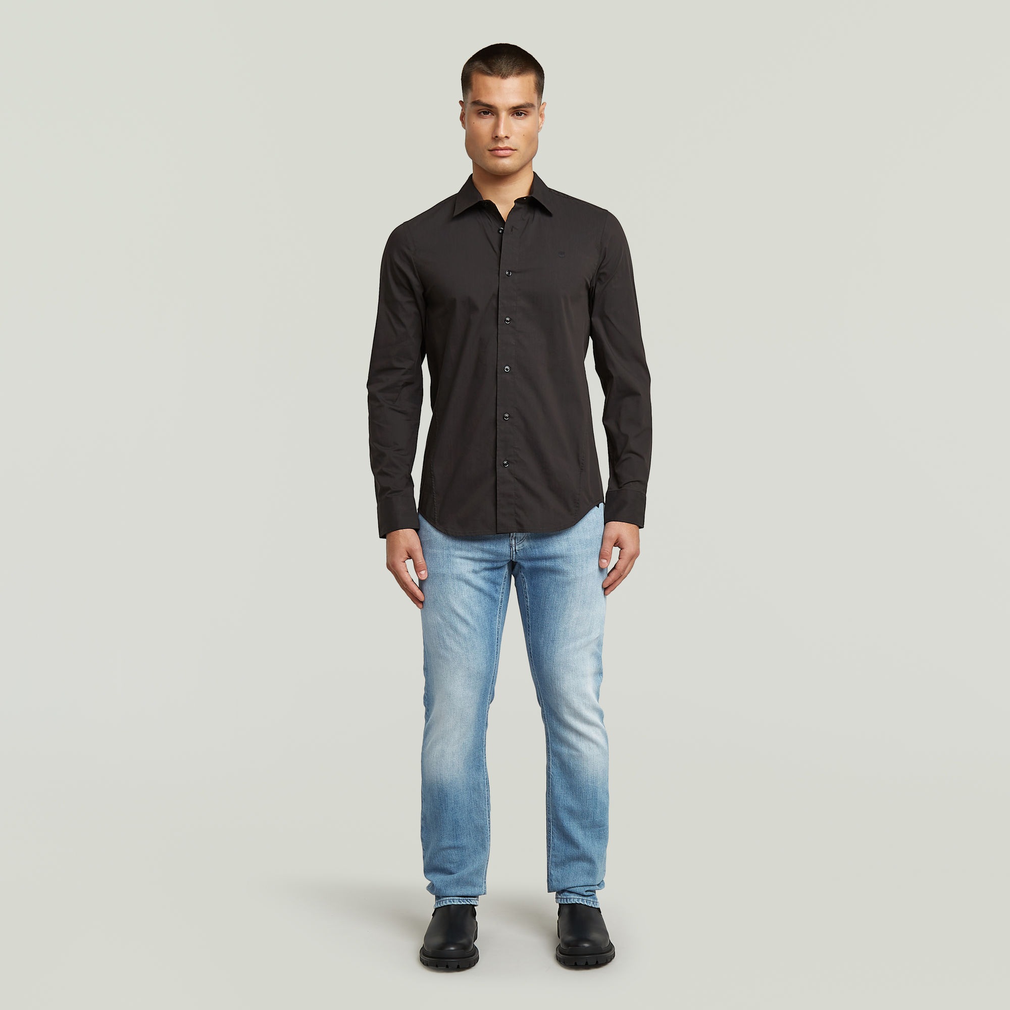 G-STAR Langarmhemd »Uniform Slim Shirt ls«, mit gesticktem Logo