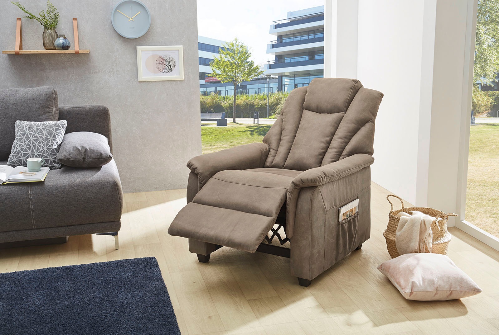 Jockenhöfer Gruppe TV-Sessel "Frankfurt, B: 86 cm, Sitzhöhe: 48 cm" mit Relax- & Liegefunktion, Taschenfederkern-Polsterung